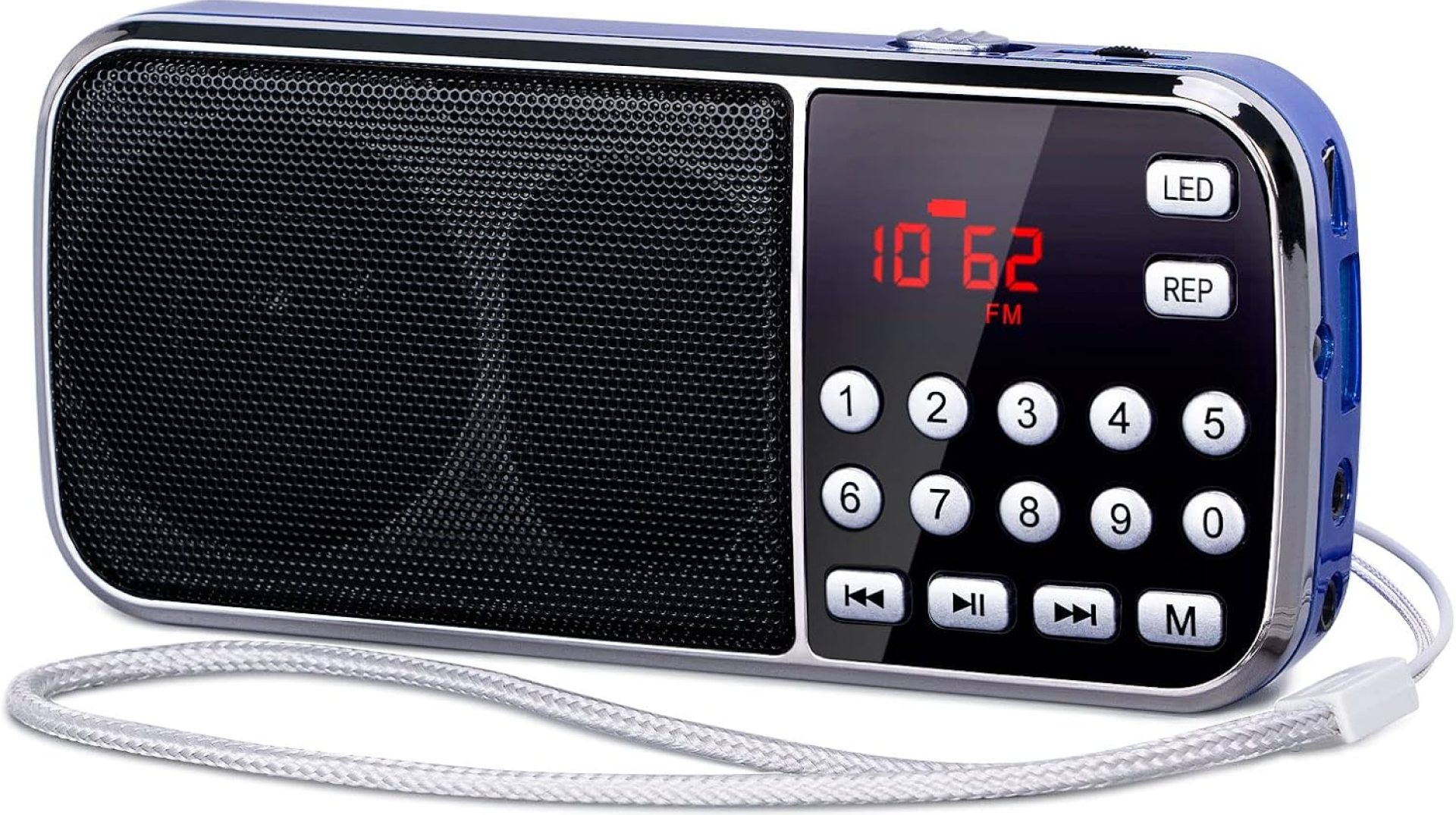 PRUNUS J-189 Bluetooth AM FM Radio, Small Portable Radio – Dual Speaker Heavy Bass, LED Flashlight, Pocket Size, TF Card USB AUX MP3 Player, Rechargeable Battery Operated Small Radio(Blue) PRUNUS J-189 Bluetooth AM FM Radio, Small Portable Radio – Dual Speaker Heavy Bass, LED Flashlight, Pocket Size, TF Card USB AUX MP3 Player, Rechargeable Battery Operated Small Radio(Blue)