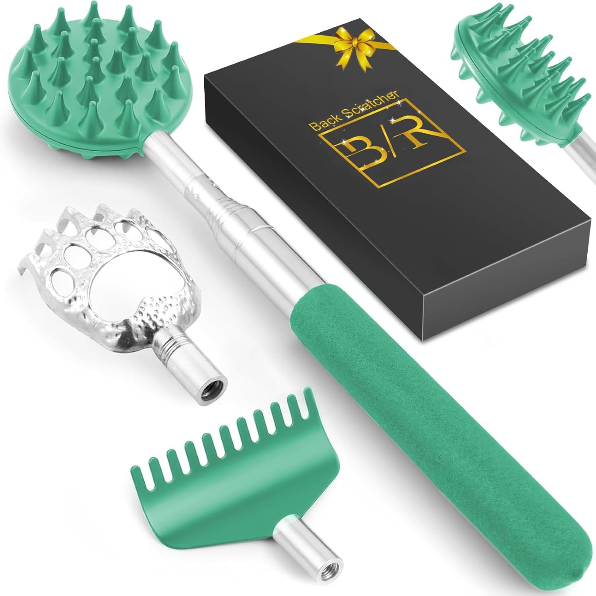 TUKUOS Telescoping Back Scratcher with 4Pcs Detachable Scratching Heads, Back Scratcher for Men/Women,Dual Sides Scratcher/Metal Claw/Rake Scratcher Christmas Gifts Stocking Stuffers for Women Men TUKUOS Telescoping Back Scratcher with 4Pcs Detachable Scratching Heads, Back Scratcher for Men/Women,Dual Sides Scratcher/Metal Claw/Rake Scratcher Christmas Gifts Stocking Stuffers for Women Men