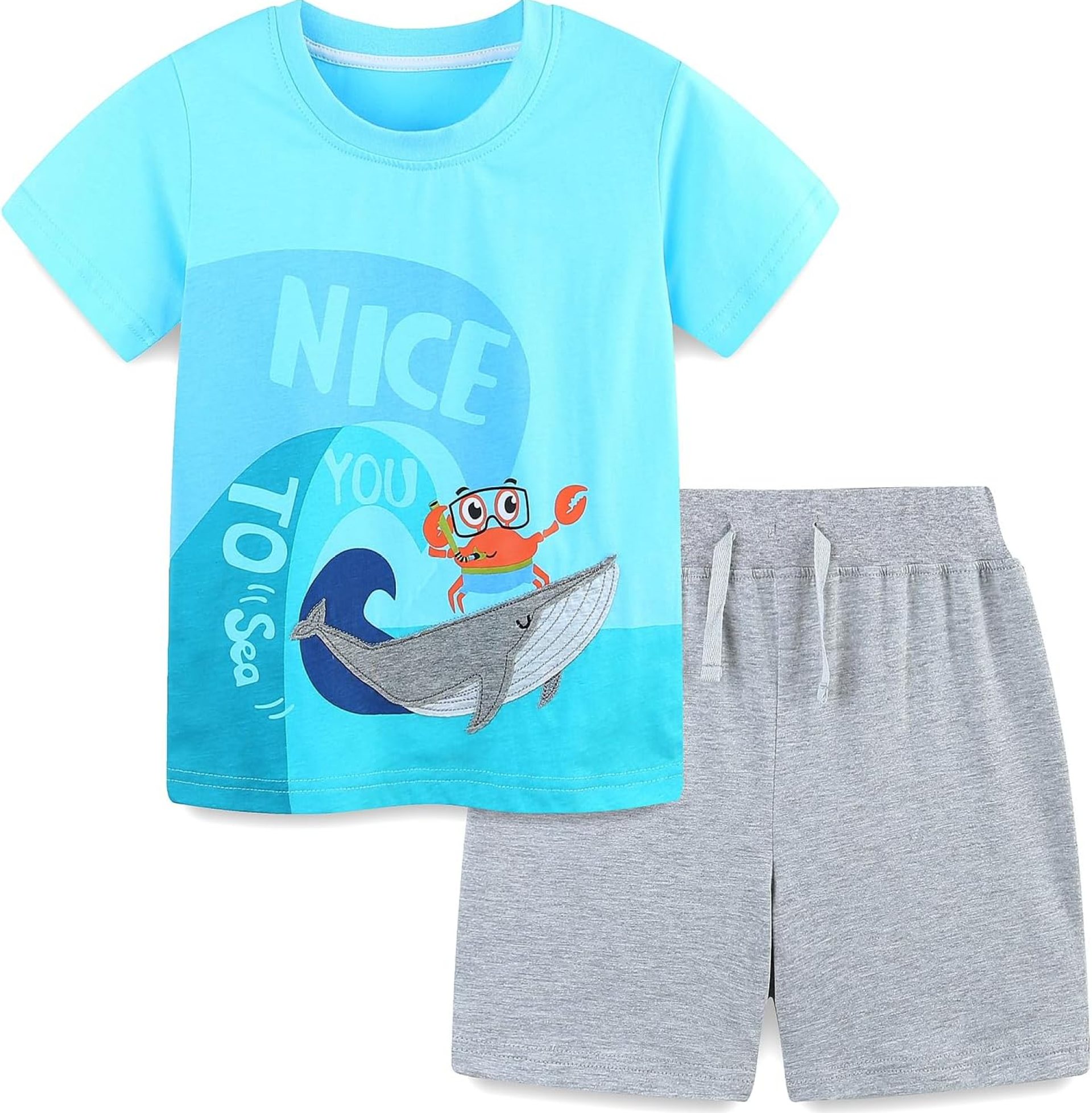 Bumeex Toddler Boy’s Cotton Short Sleeve T-Shirt and Short Set 2-7Y Bumeex Toddler Boy’s Cotton Short Sleeve T-Shirt and Short Set 2-7Y