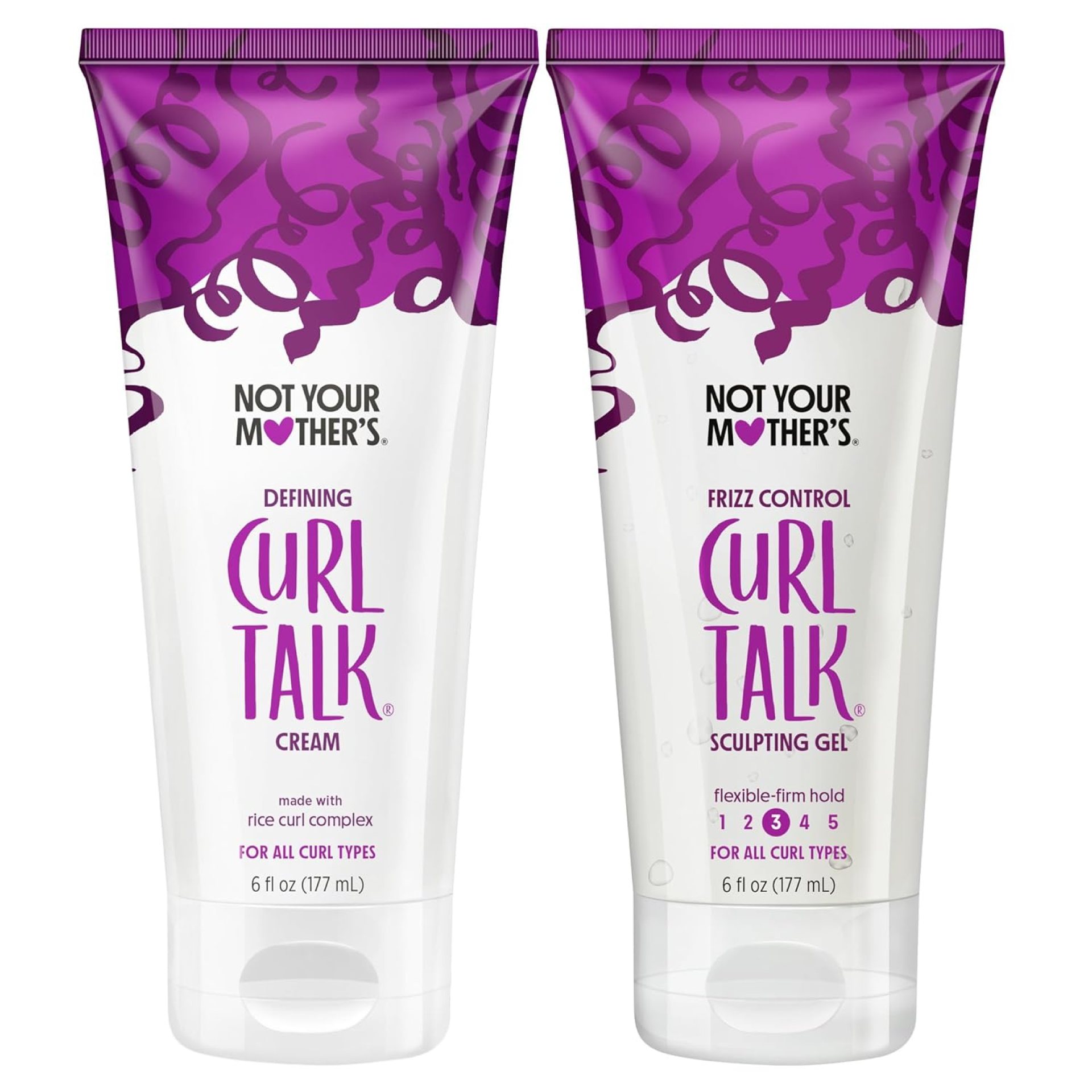 Not Your Mother’s Curl Talk Frizz Control Sculpting Gel & Defining Cream (2-Pack) – 6 fl oz – Formulated with Rice Curl Complex – All Curly Hair Types Not Your Mother’s Curl Talk Frizz Control Sculpting Gel & Defining Cream (2-Pack) – 6 fl oz – Formulated with Rice Curl Complex – All Curly Hair Types