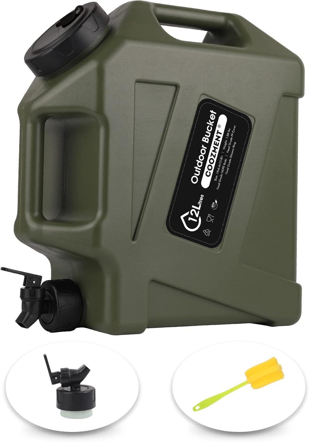 3.2 Gallon/5 Gallon Water Containers with Spigot, BPA Free Water Jug, Military Green Water Tank, Multifunction Water Storage Containers for Camping Outdoor Hiking,Emergency Stroage 3.2 Gallon/5 Gallon Water Containers with Spigot, BPA Free Water Jug, Military Green Water Tank, Multifunction Water Storage Containers for Camping Outdoor Hiking,Emergency Stroage