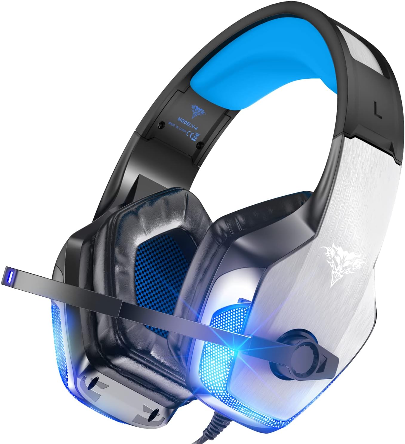 BENGOO V-4 Gaming Headset for Xbox Series X|S, Xbox One, PS5, PC, Mac, Nintendo Switch, Noise Cancelling Over Ear Headphones with Mic, LED Light, 7.1 Surround Sound, Soft Memory Earmuffs, 3.5mm BENGOO V-4 Gaming Headset for Xbox Series X|S, Xbox One, PS5, PC, Mac, Nintendo Switch, Noise Cancelling Over Ear Headphones with Mic, LED Light, 7.1 Surround Sound, Soft Memory Earmuffs, 3.5mm