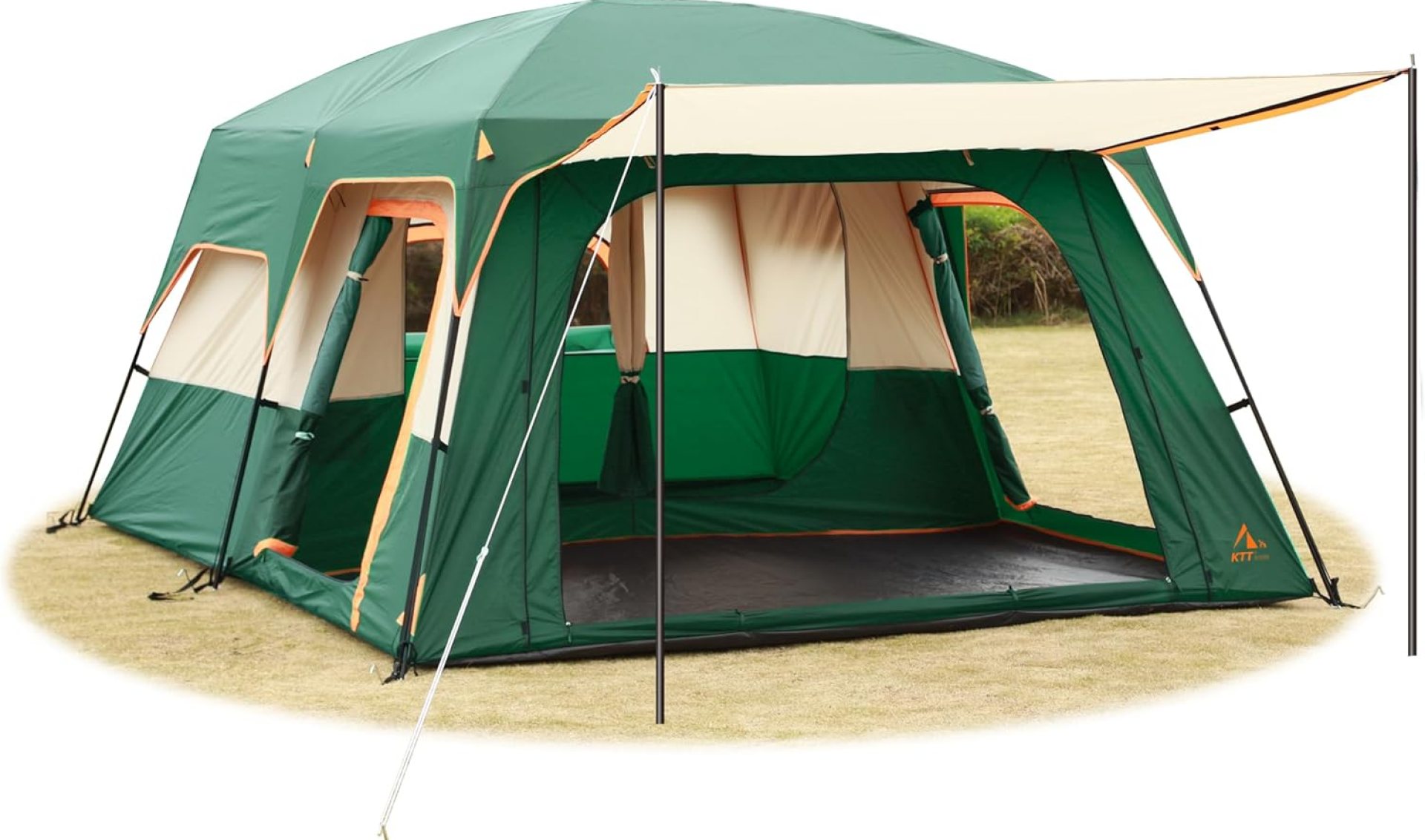 KTT Extra Large Tent 10-12-14 Person(B),Family Cabin Tents,2 Rooms,3 Doors and 3 Windows with Mesh,Straight Wall,Waterproof,Double Layer,Big Tent for Outdoor,Picnic,Camping,Family Gathering KTT Extra Large Tent 10-12-14 Person(B),Family Cabin Tents,2 Rooms,3 Doors and 3 Windows with Mesh,Straight Wall,Waterproof,Double Layer,Big Tent for Outdoor,Picnic,Camping,Family Gathering
