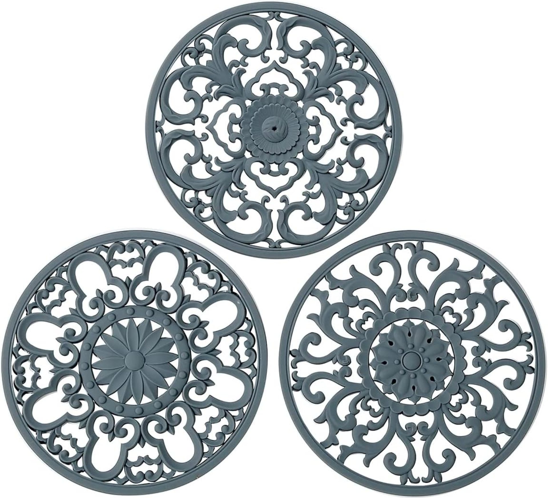 Extra Thick Silicone Trivet Mat for Hot Dishes, Hot Pots and Pans, Pot Holder, Hot Pad to Portect Your Table and Countertop, Kitchen Decor and Accessories,Warm Grey,Set of 3 Extra Thick Silicone Trivet Mat for Hot Dishes, Hot Pots and Pans, Pot Holder, Hot Pad to Portect Your Table and Countertop, Kitchen Decor and Accessories,Warm Grey,Set of 3