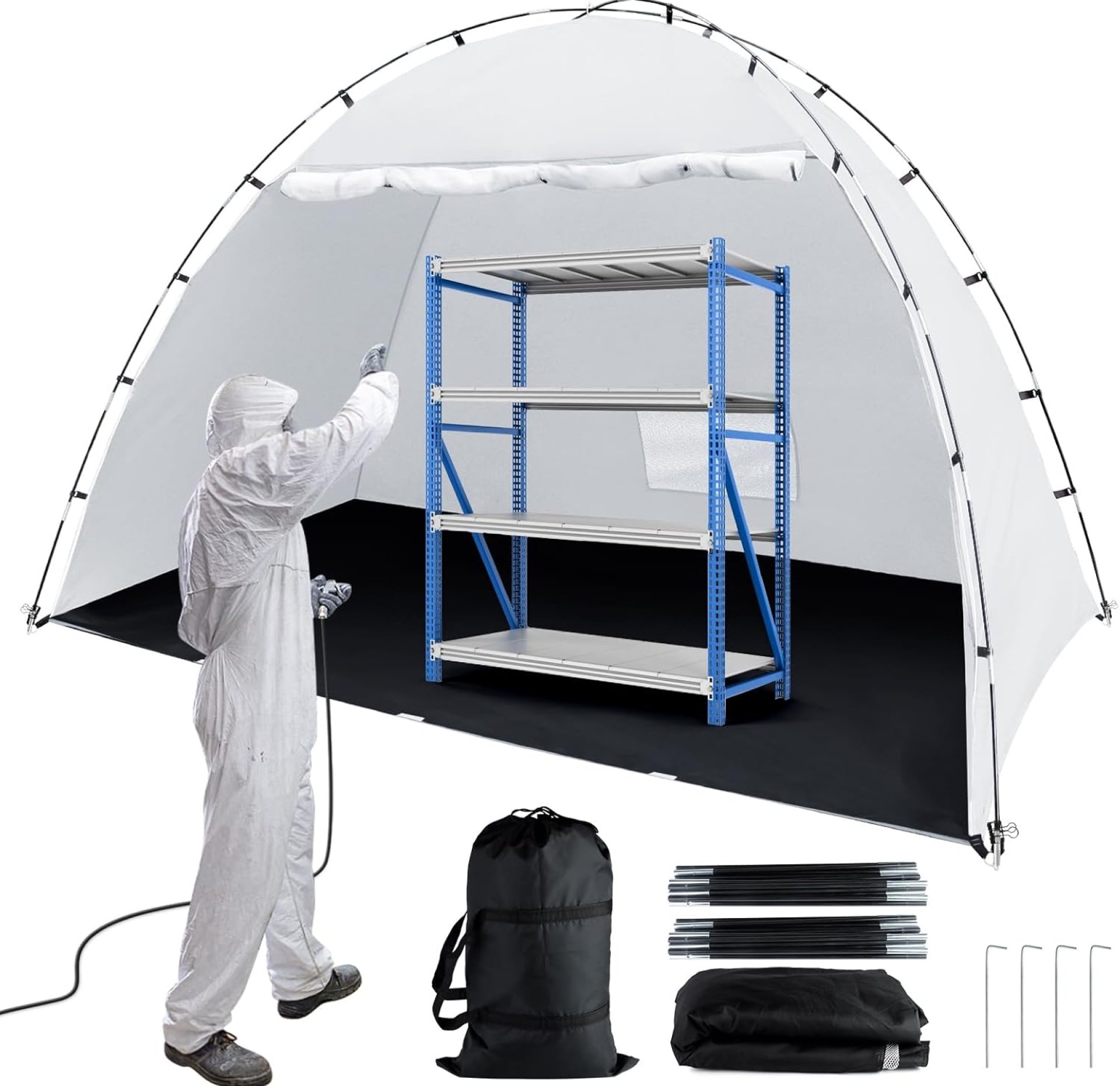 Portable Paint Booth Tent, Siebwin Extra Large 10(L) x6(W) x6.5(H) ft Spray Paint Tent with Built-in Floor & Mesh Screen & Windproof Hooks for Furniture DIY Hobby Tool Spray Paint Shelter Portable Paint Booth Tent, Siebwin Extra Large 10(L) x6(W) x6.5(H) ft Spray Paint Tent with Built-in Floor & Mesh Screen & Windproof Hooks for Furniture DIY Hobby Tool Spray Paint Shelter