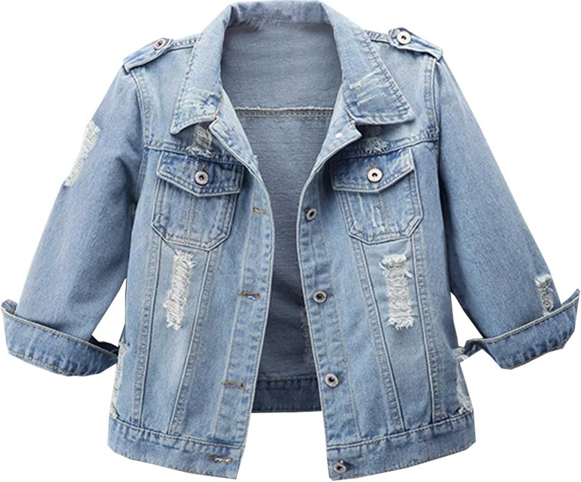 Hixiaohe Women Autumn 3/4 Sleeve Retro Short Denim Jackets Light Blue Jean Coats Hixiaohe Women Autumn 3/4 Sleeve Retro Short Denim Jackets Light Blue Jean Coats