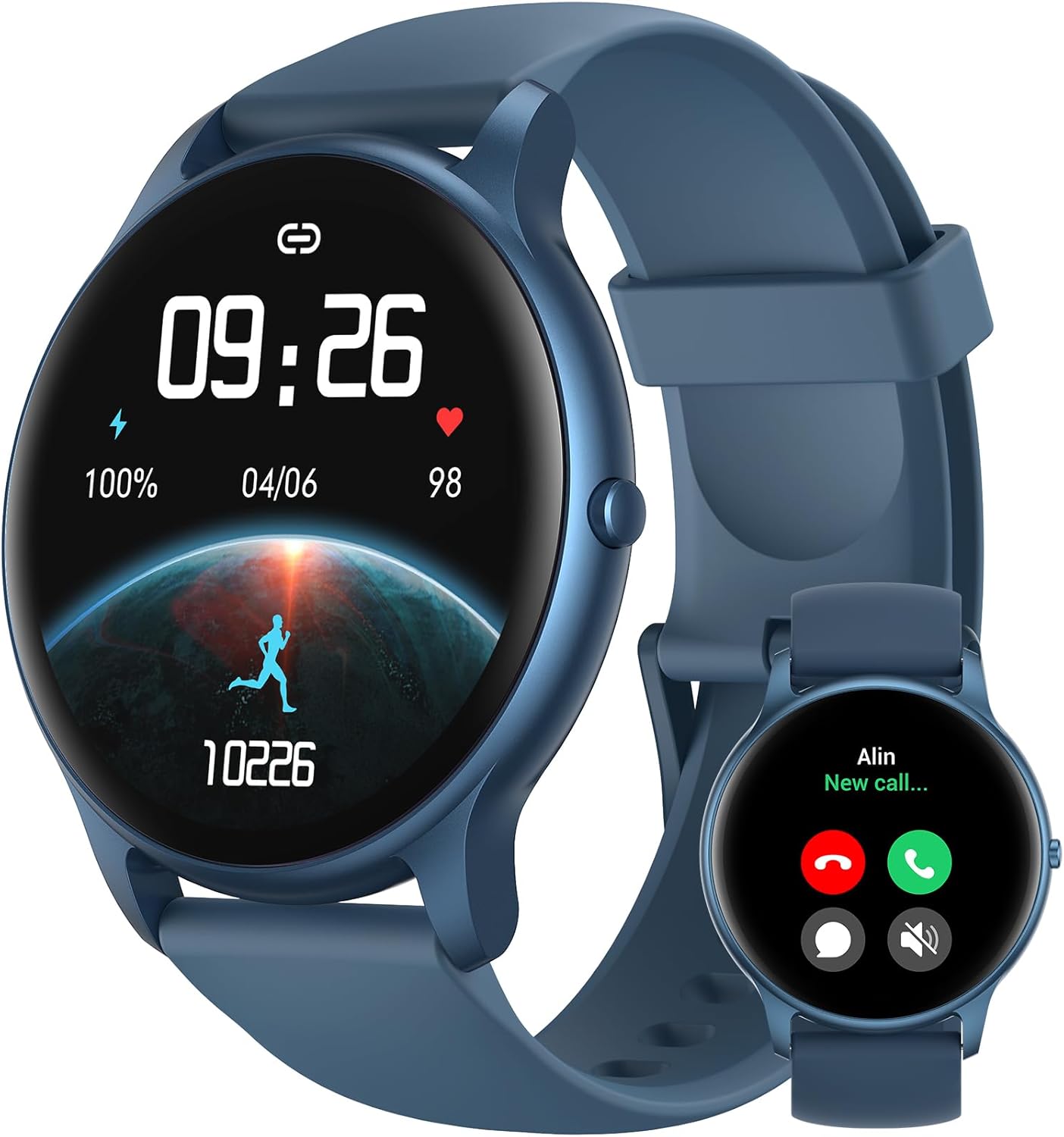 Parsonver Smart Watch for Men Women(Answer/Make Calls), 2024 Smartwatches for Android iOS, Fitness Tracker with Heart Rate/SpO2/Sleep/Stress Monitor, Pedometer, IP68 Waterproof 100+ Sports Modes, Blue Parsonver Smart Watch for Men Women(Answer/Make Calls), 2024 Smartwatches for Android iOS, Fitness Tracker with Heart Rate/SpO2/Sleep/Stress Monitor, Pedometer, IP68 Waterproof 100+ Sports Modes, Blue
