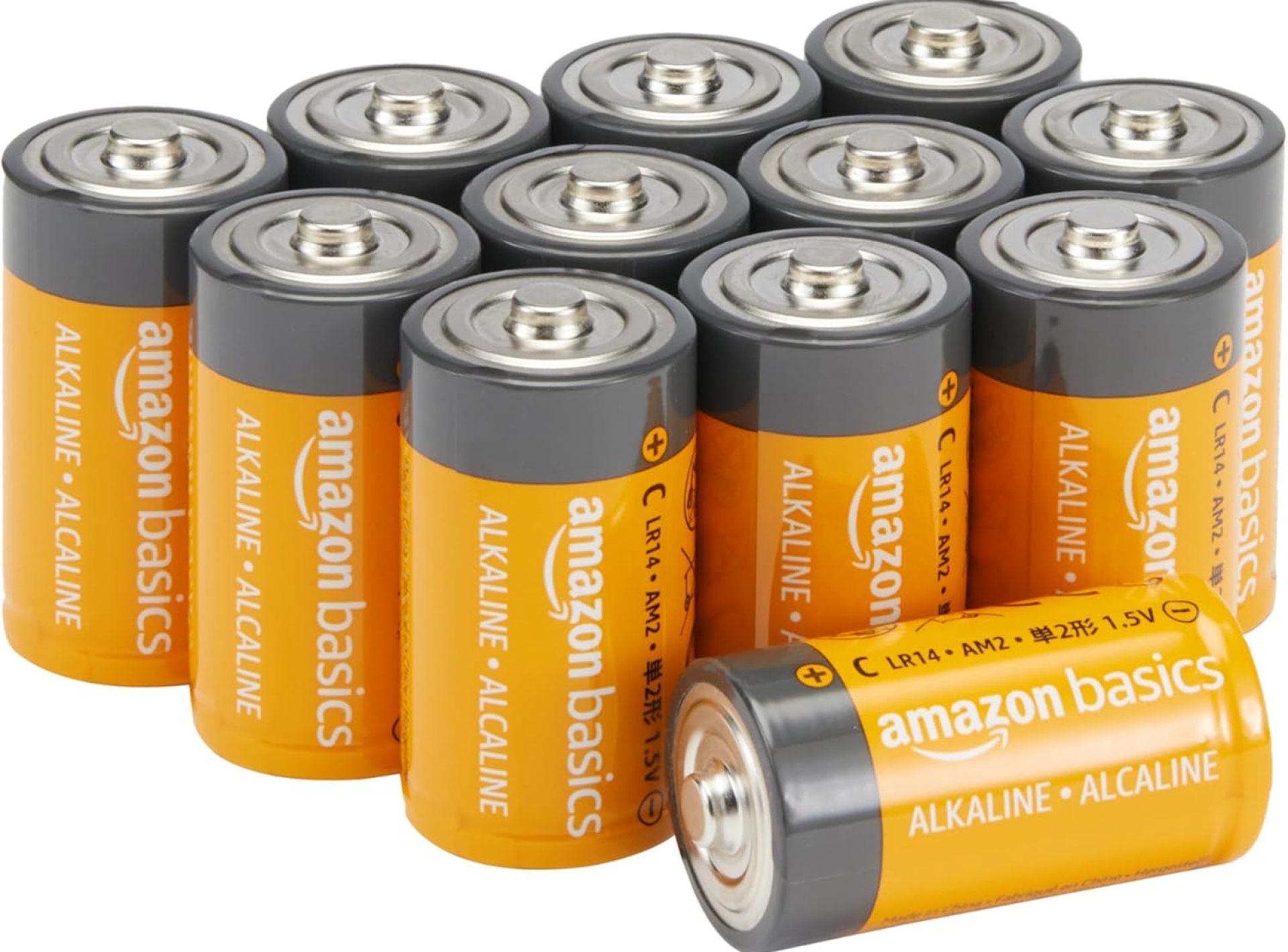 Amazon Basics 12-Pack C Cell Alkaline All-Purpose Batteries, 1.5 Volt, 5-Year Shelf Life Amazon Basics 12-Pack C Cell Alkaline All-Purpose Batteries, 1.5 Volt, 5-Year Shelf Life