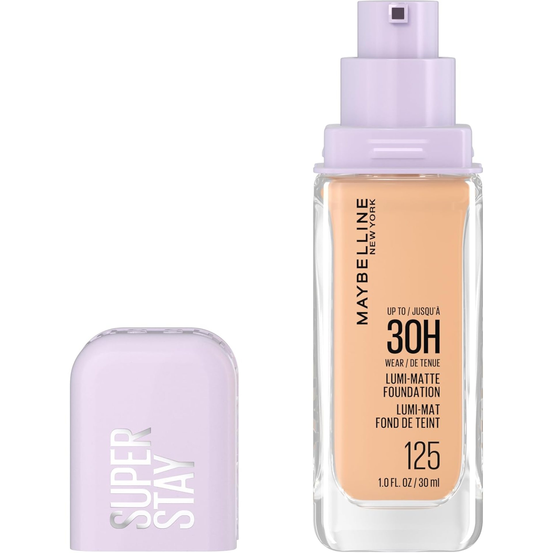 Maybelline Super Stay Lumi-Matte Foundation, Lightweight and Buildable Full Coverage Foundation Makeup For Up To 30HR Wear, 125, 1 Count Maybelline Super Stay Lumi-Matte Foundation, Lightweight and Buildable Full Coverage Foundation Makeup For Up To 30HR Wear, 125, 1 Count
