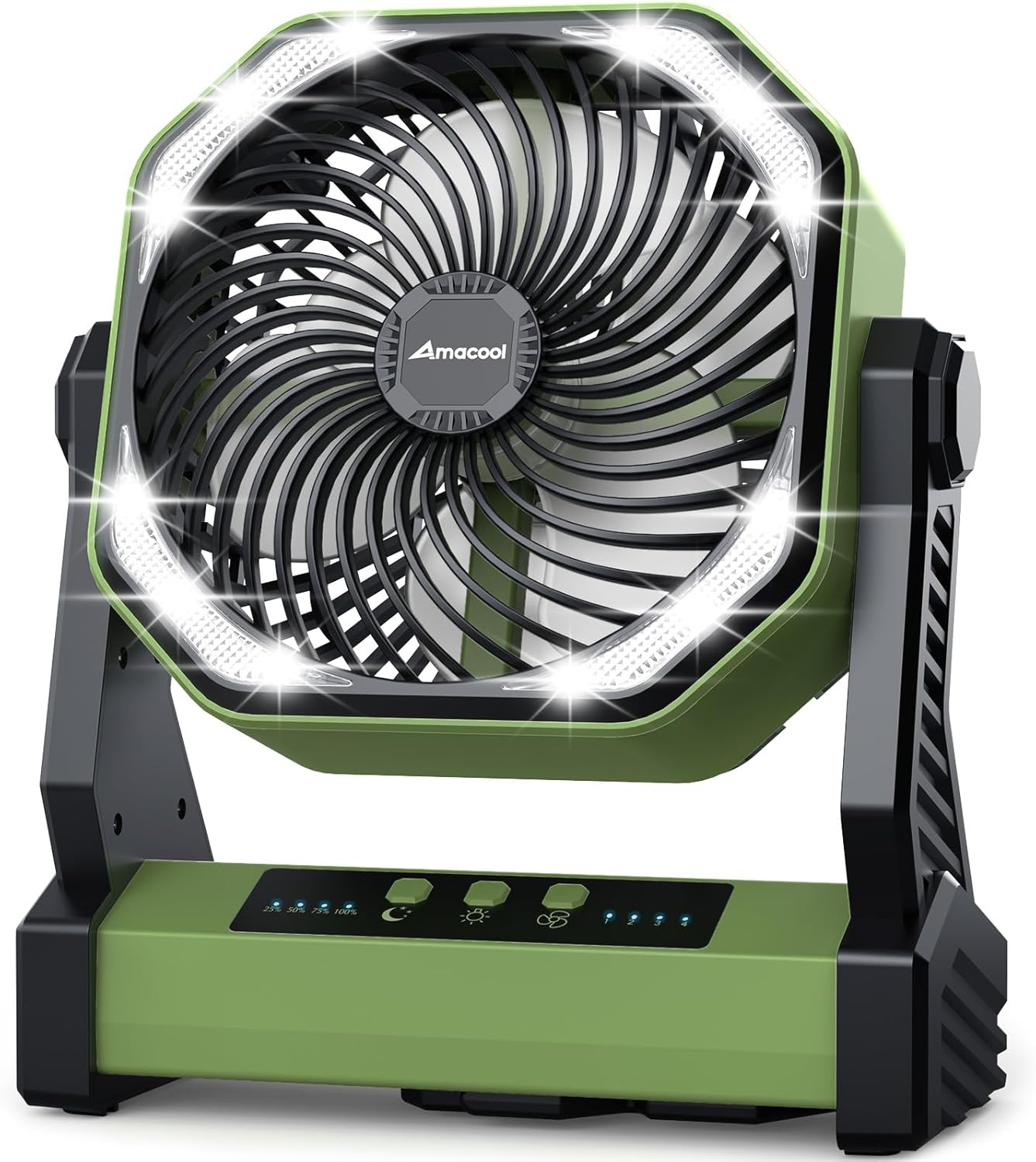 Battery Operated Camping Fan, 20000mAh Rechargeable Portable Fan, 4 Speed Outdoor Fan with LED Light and Hook for Tent Car Travel Jobsite Fishing Outdoor Hurricane Power Outage Battery Operated Camping Fan, 20000mAh Rechargeable Portable Fan, 4 Speed Outdoor Fan with LED Light and Hook for Tent Car Travel Jobsite Fishing Outdoor Hurricane Power Outage