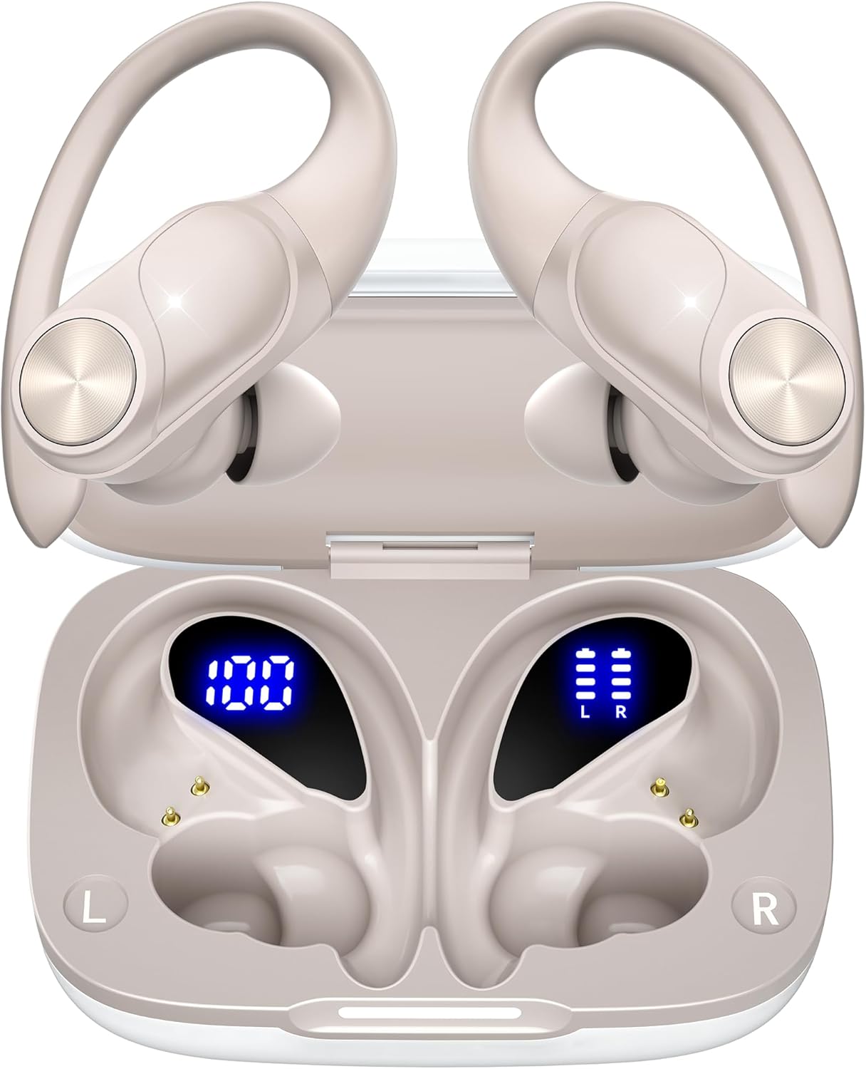 PocBuds Bluetooth Headphones Wireless Earbuds 80hrs Playtime Wireless Charging Case Digital Display Sport Ear buds with Earhook Deep Bass IPX7 Waterproof Over-Ear Earphones for Phone Laptop Pearl Gray PocBuds Bluetooth Headphones Wireless Earbuds 80hrs Playtime Wireless Charging Case Digital Display Sport Ear buds with Earhook Deep Bass IPX7 Waterproof Over-Ear Earphones for Phone Laptop Pearl Gray