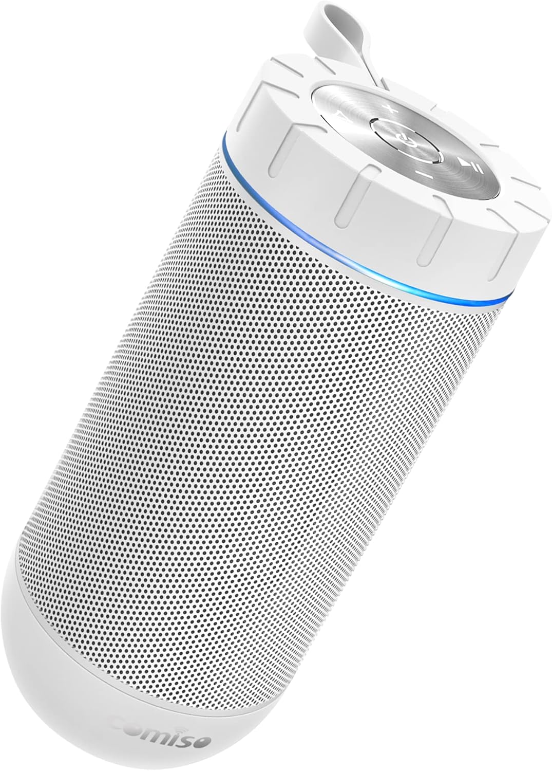 comiso X26 Bluetooth Speaker, IPX4 Waterproof Speakers 360° HD Surround Sound with Punchy Bass, Wireless Dual Pairing, 24H Playtime, Portable Speaker for Shower, Home, Outdoor, Camping, Beach-White comiso X26 Bluetooth Speaker, IPX4 Waterproof Speakers 360° HD Surround Sound with Punchy Bass, Wireless Dual Pairing, 24H Playtime, Portable Speaker for Shower, Home, Outdoor, Camping, Beach-White