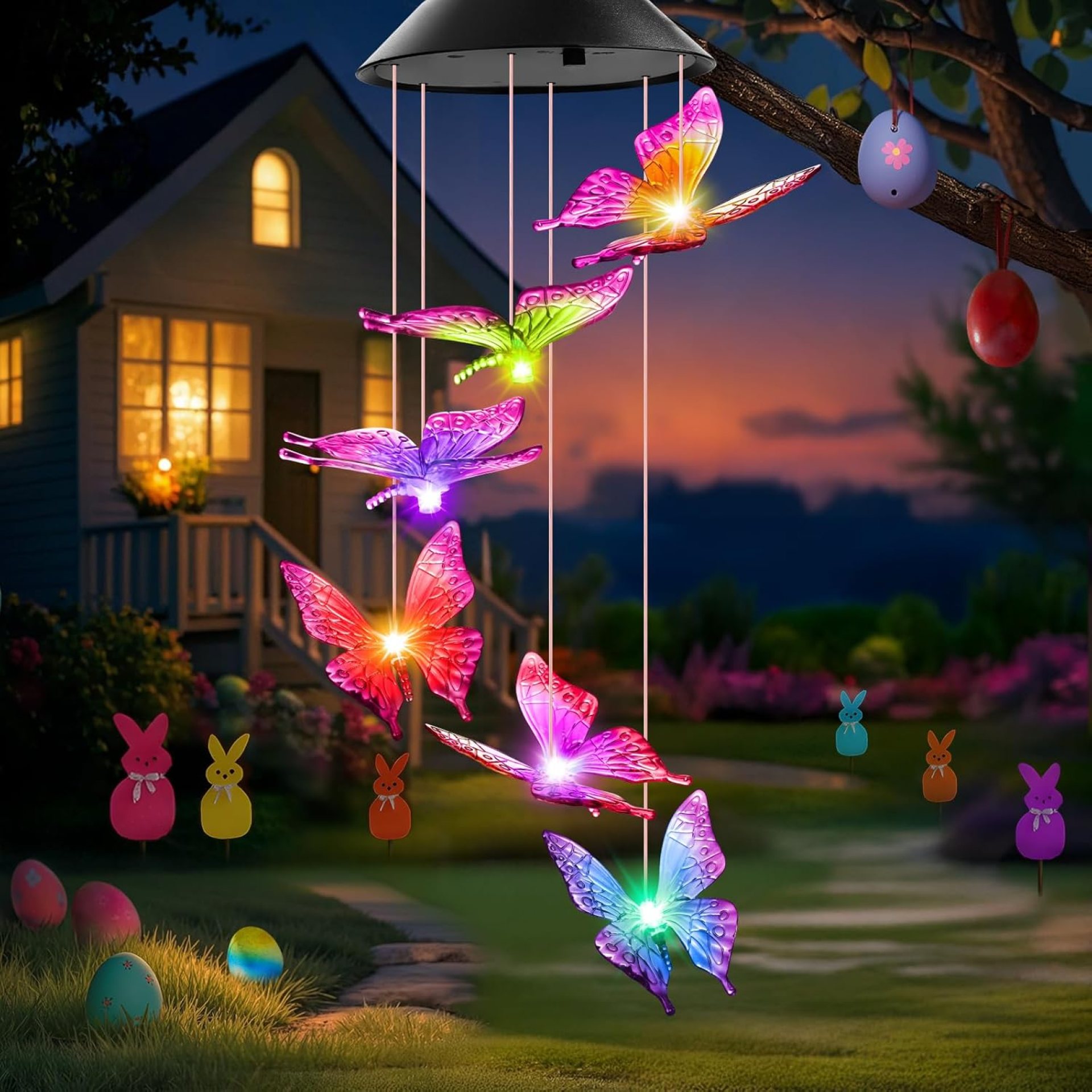 Easter Basket Stuffers for Adults, Mothers Day Mom Gifts, Winzwon Solar Lights Outdoor Wind Chimes for Outside Garden Yard Patio Porch Decor Hanging Butterfly Decorations, Birthday Gifts for Women Her Easter Basket Stuffers for Adults, Mothers Day Mom Gifts, Winzwon Solar Lights Outdoor Wind Chimes for Outside Garden Yard Patio Porch Decor Hanging Butterfly Decorations, Birthday Gifts for Women Her