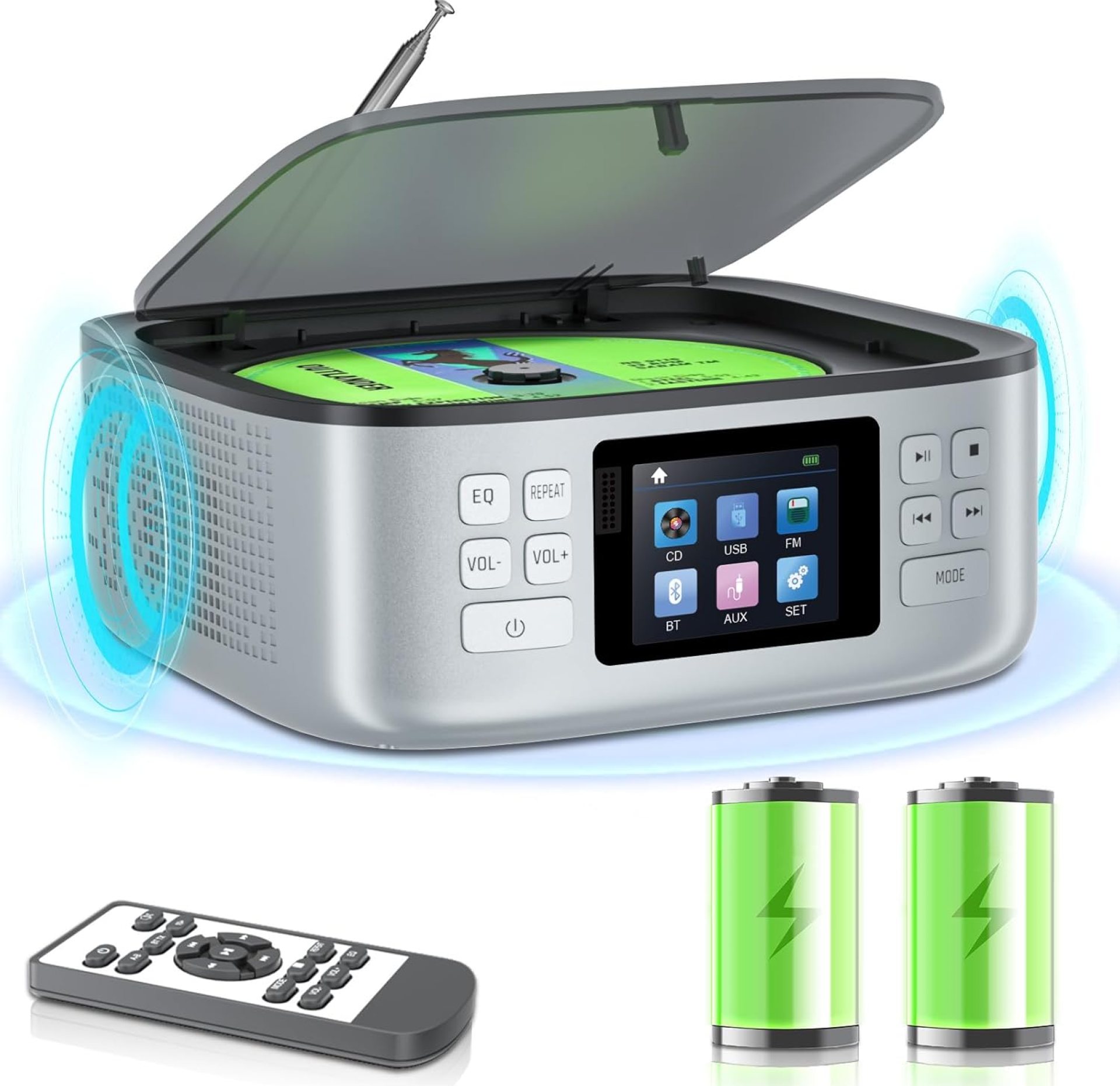 CD Player Portable, ARAFUNA Bluetooth CD Player Boombox, with Speakers, LED Display, CD Radio Player AUX USB, CD Players for Home Car CD Player Portable, ARAFUNA Bluetooth CD Player Boombox, with Speakers, LED Display, CD Radio Player AUX USB, CD Players for Home Car