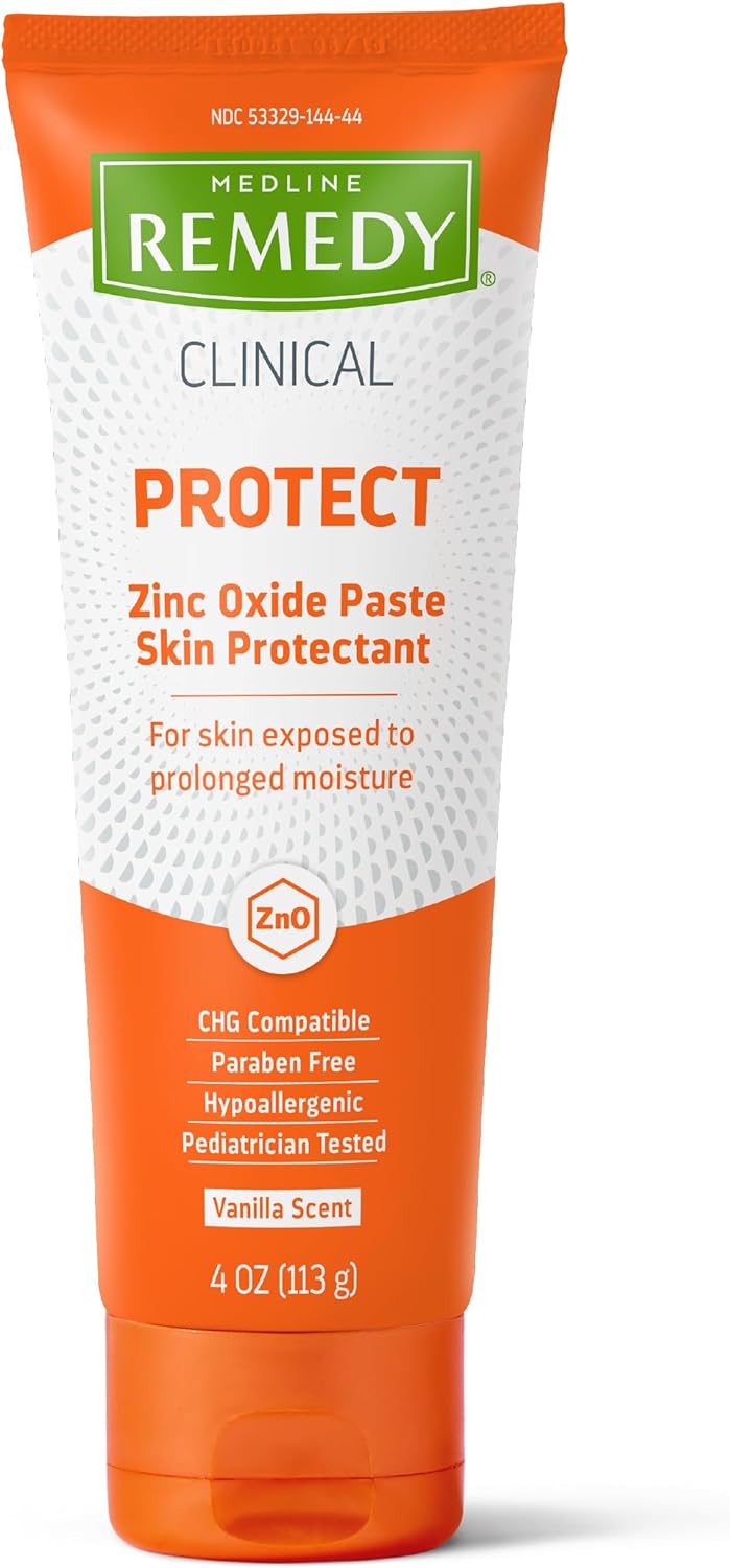 Medline Remedy Clinical Zinc Oxide Paste Skin Protectant (4 oz Tube), Vanilla Scent, Diaper Rash Cream, Incontinence Care, Wetness Protection, Paraben Free, Hypoallergenic, Adults, Children Medline Remedy Clinical Zinc Oxide Paste Skin Protectant (4 oz Tube), Vanilla Scent, Diaper Rash Cream, Incontinence Care, Wetness Protection, Paraben Free, Hypoallergenic, Adults, Children