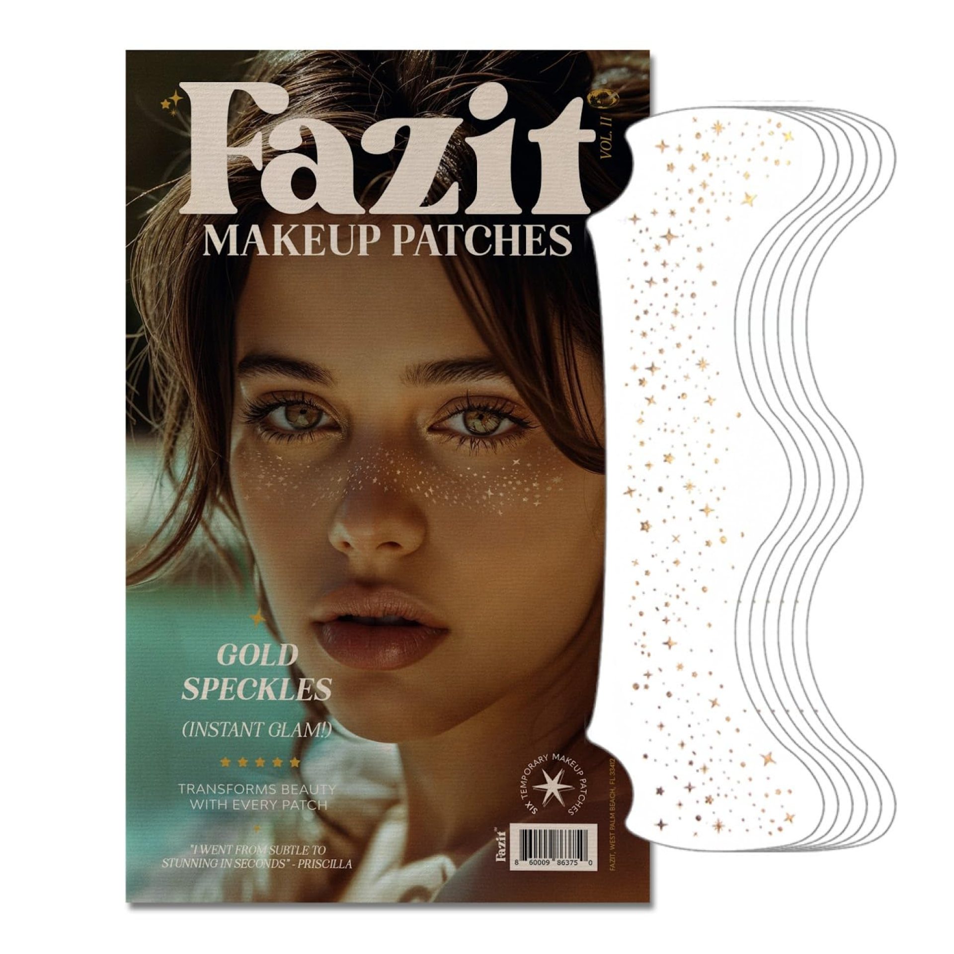 Fazit Makeup Patches – Gold – Face Glitter Makeup Speckles – Glow Up Makeup Patches – Face Glitter Speckles Patches – Cute Glitter Makeup Accessories for Women – Cosmetic Glitter for Face – 6 Count Fazit Makeup Patches – Gold – Face Glitter Makeup Speckles – Glow Up Makeup Patches – Face Glitter Speckles Patches – Cute Glitter Makeup Accessories for Women – Cosmetic Glitter for Face – 6 Count