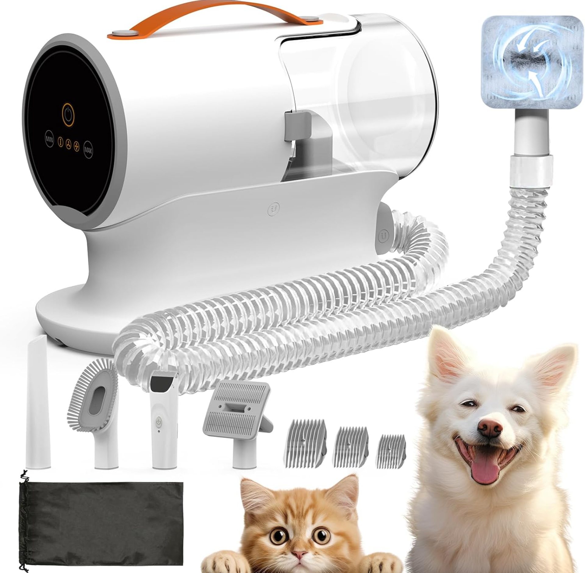 AIRROBO Dog Grooming Vacuum, 12000Pa Powerful Dog Vacuum for Shedding Grooming, Low Noise Dog Hair Vacuum, Pet Grooming Vacuum for Dogs and Cats, 2L Large Dust Cup, 5 Grooming Tools, PG100 AIRROBO Dog Grooming Vacuum, 12000Pa Powerful Dog Vacuum for Shedding Grooming, Low Noise Dog Hair Vacuum, Pet Grooming Vacuum for Dogs and Cats, 2L Large Dust Cup, 5 Grooming Tools, PG100