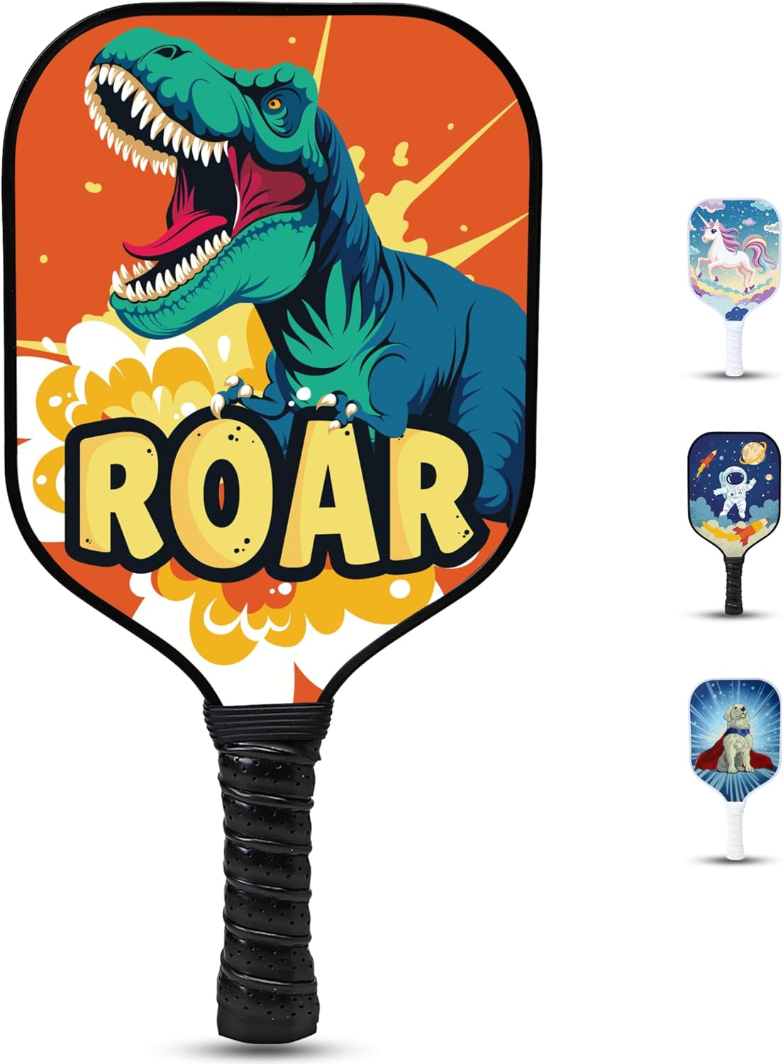 Kids Pickleball Paddle – Dinosaur Design | Lightweight Fiberglass Paddle for Children Under 12 (Only 0.37 lbs) | Small Grip for Easy Handling | Junior Youth Paddle for Boys & Girls Kids Pickleball Paddle – Dinosaur Design | Lightweight Fiberglass Paddle for Children Under 12 (Only 0.37 lbs) | Small Grip for Easy Handling | Junior Youth Paddle for Boys & Girls