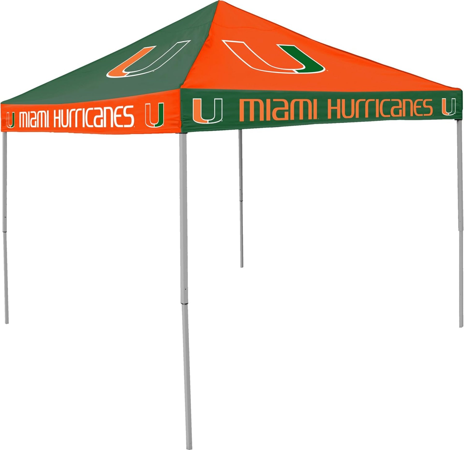 Logo Brands NCAA Miami Hurricanes 9 x 9 Foot Pinwheel Tailgating Canopy, Multicolor, One Size Logo Brands NCAA Miami Hurricanes 9 x 9 Foot Pinwheel Tailgating Canopy, Multicolor, One Size