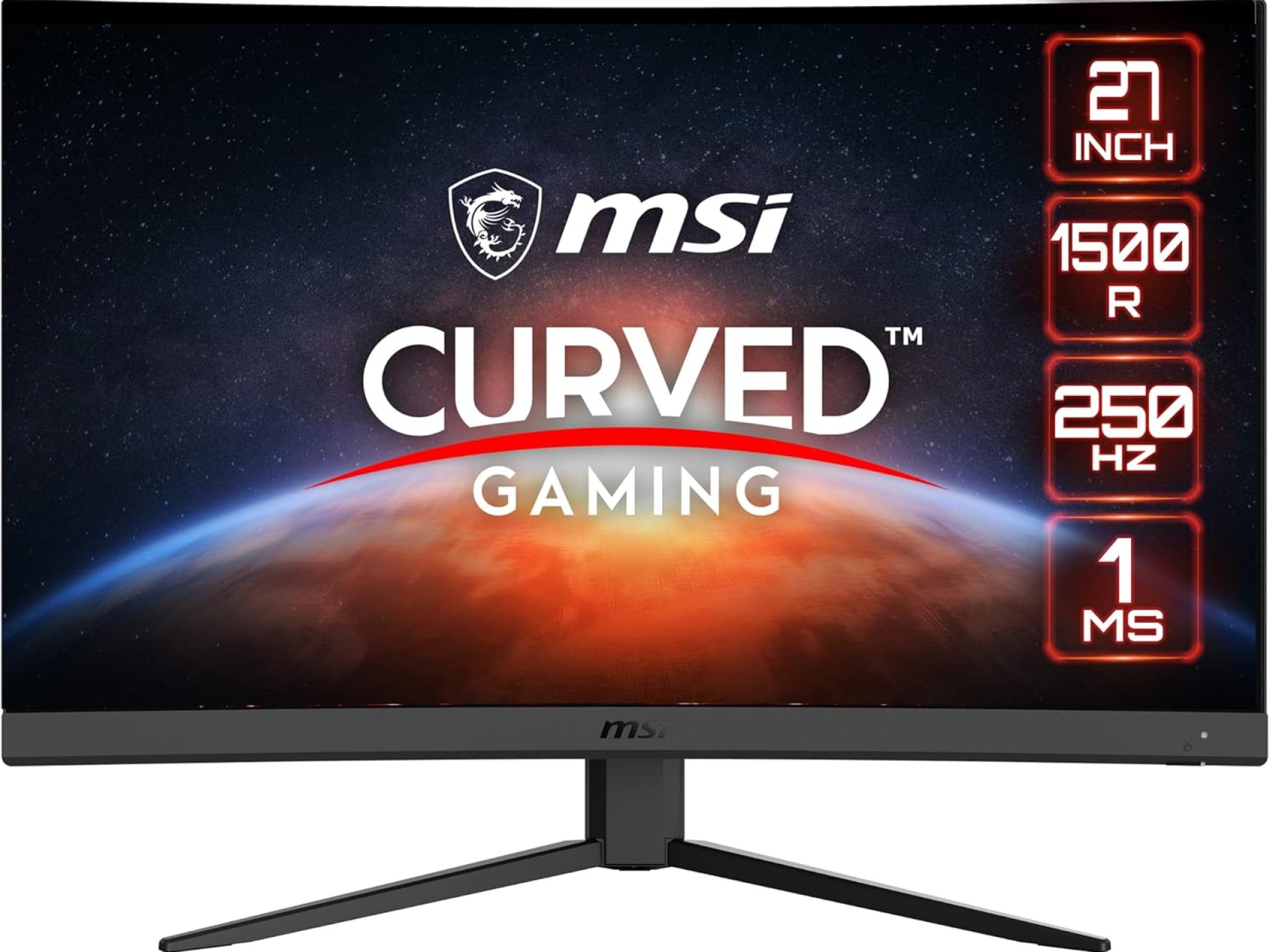 MSI G27C4X 27″ Curved Gaming Monitor, 1920 x 1080 (FHD), 1ms, 250Hz, FreeSync, HDMI, DisplayPort, Anti-Flicker, Anti-Glare, HDR Ready,Black MSI G27C4X 27″ Curved Gaming Monitor, 1920 x 1080 (FHD), 1ms, 250Hz, FreeSync, HDMI, DisplayPort, Anti-Flicker, Anti-Glare, HDR Ready,Black