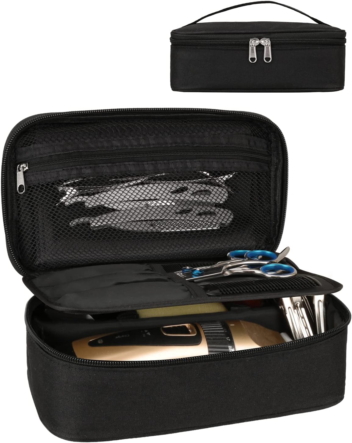 Barber Tool Bag, Hair Clipper Bag Hair Cutting Scissors Storage Bag Shaving Kits Haircut Accessories Organizer Bag Gift for Women (Black) Barber Tool Bag, Hair Clipper Bag Hair Cutting Scissors Storage Bag Shaving Kits Haircut Accessories Organizer Bag Gift for Women (Black)
