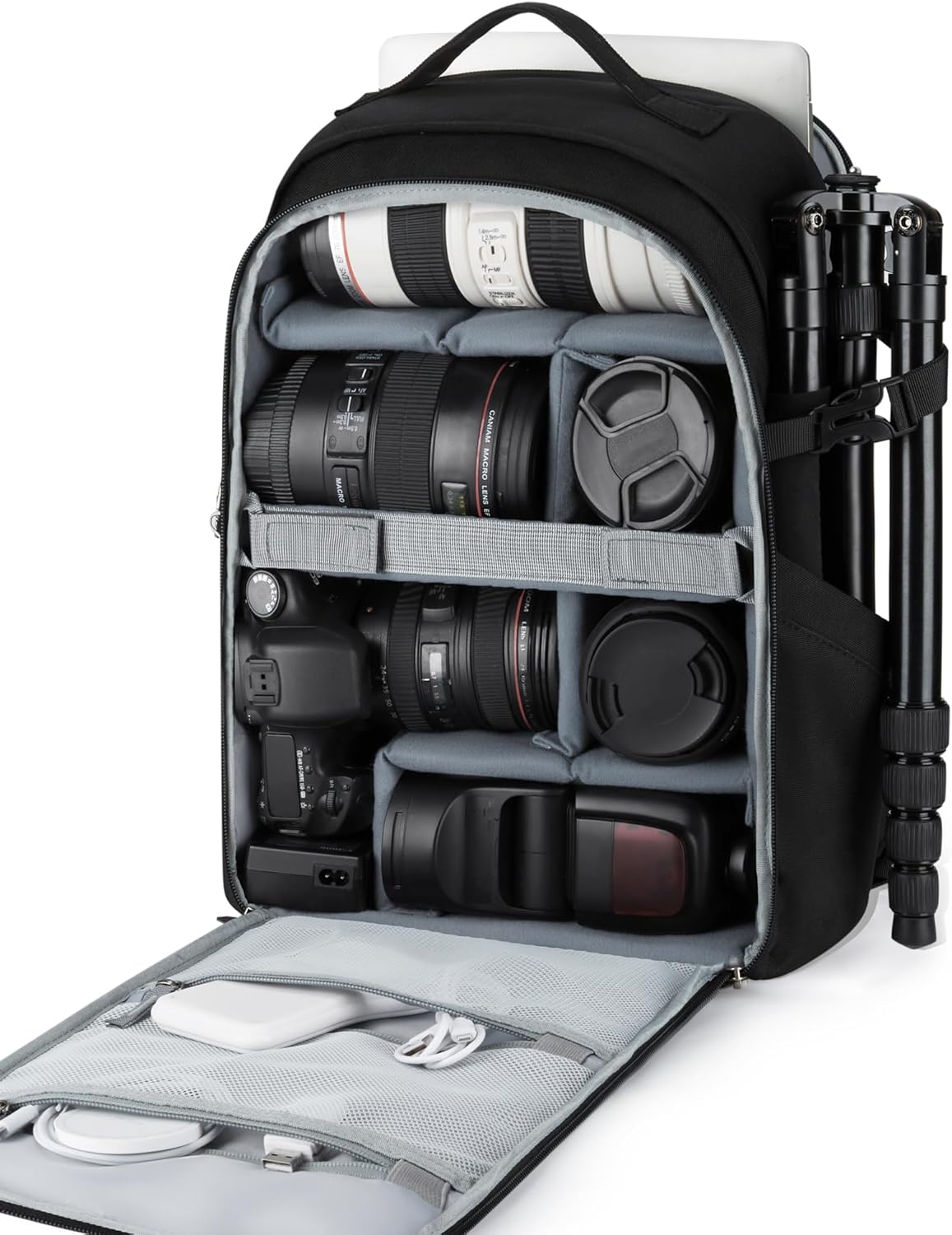 BAGSMART Camera Bag, DSLR SLR Camera Backpack Fits up to 15.6″ Laptop, Camera Case for Photographers with Waterproof Rain Cover, Tripod Holder, Black BAGSMART Camera Bag, DSLR SLR Camera Backpack Fits up to 15.6″ Laptop, Camera Case for Photographers with Waterproof Rain Cover, Tripod Holder, Black