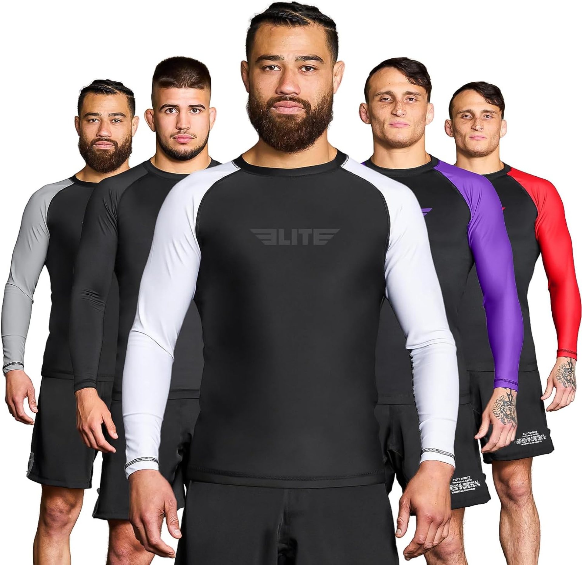 Elite Sports Men’s Jiu Jitsu BJJ Rash Guard, Long Full Sleeve Compression Shirt for Sports Nogi Training Elite Sports Men’s Jiu Jitsu BJJ Rash Guard, Long Full Sleeve Compression Shirt for Sports Nogi Training