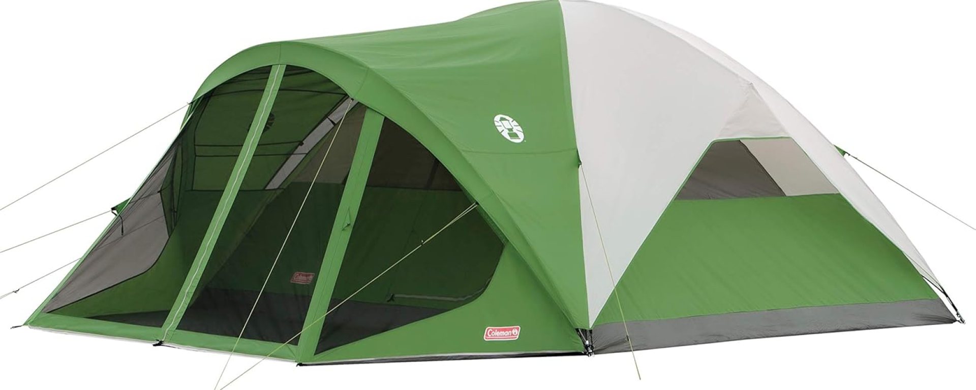 Coleman Evanston Screened Camping Tent, 6/8 Person Weatherproof Tent with Roomy Interior Includes Rainfly, Carry Bag, Easy Setup and Screened-In Porch Coleman Evanston Screened Camping Tent, 6/8 Person Weatherproof Tent with Roomy Interior Includes Rainfly, Carry Bag, Easy Setup and Screened-In Porch