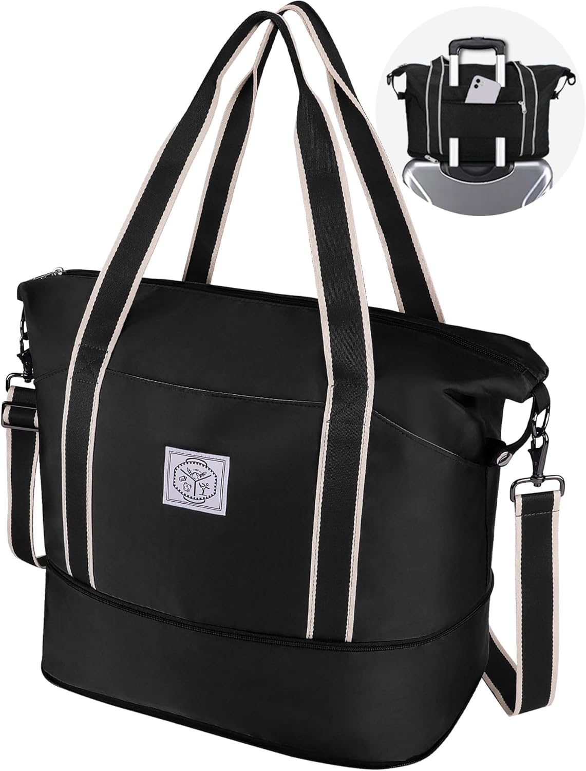 WALNEW Travel Duffel Bag, Weekender Overnight Carry On Bag Women Men, Foldable Waterproof Gym Luggage with Metal Buckle Strap WALNEW Travel Duffel Bag, Weekender Overnight Carry On Bag Women Men, Foldable Waterproof Gym Luggage with Metal Buckle Strap