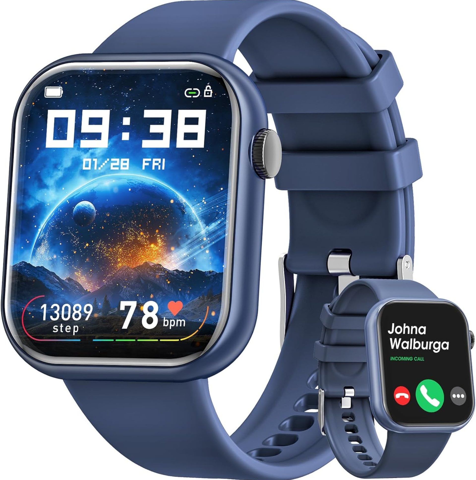 Hwagol Smart Watch (Answer/Make Call) 1.85inch Fitness Tracker, DIY Dials/Pedometer/Calories/Multiple Sport Modes/Voice Assistant, Smart Watches for Men Women Android iOS Phones Hwagol Smart Watch (Answer/Make Call) 1.85inch Fitness Tracker, DIY Dials/Pedometer/Calories/Multiple Sport Modes/Voice Assistant, Smart Watches for Men Women Android iOS Phones