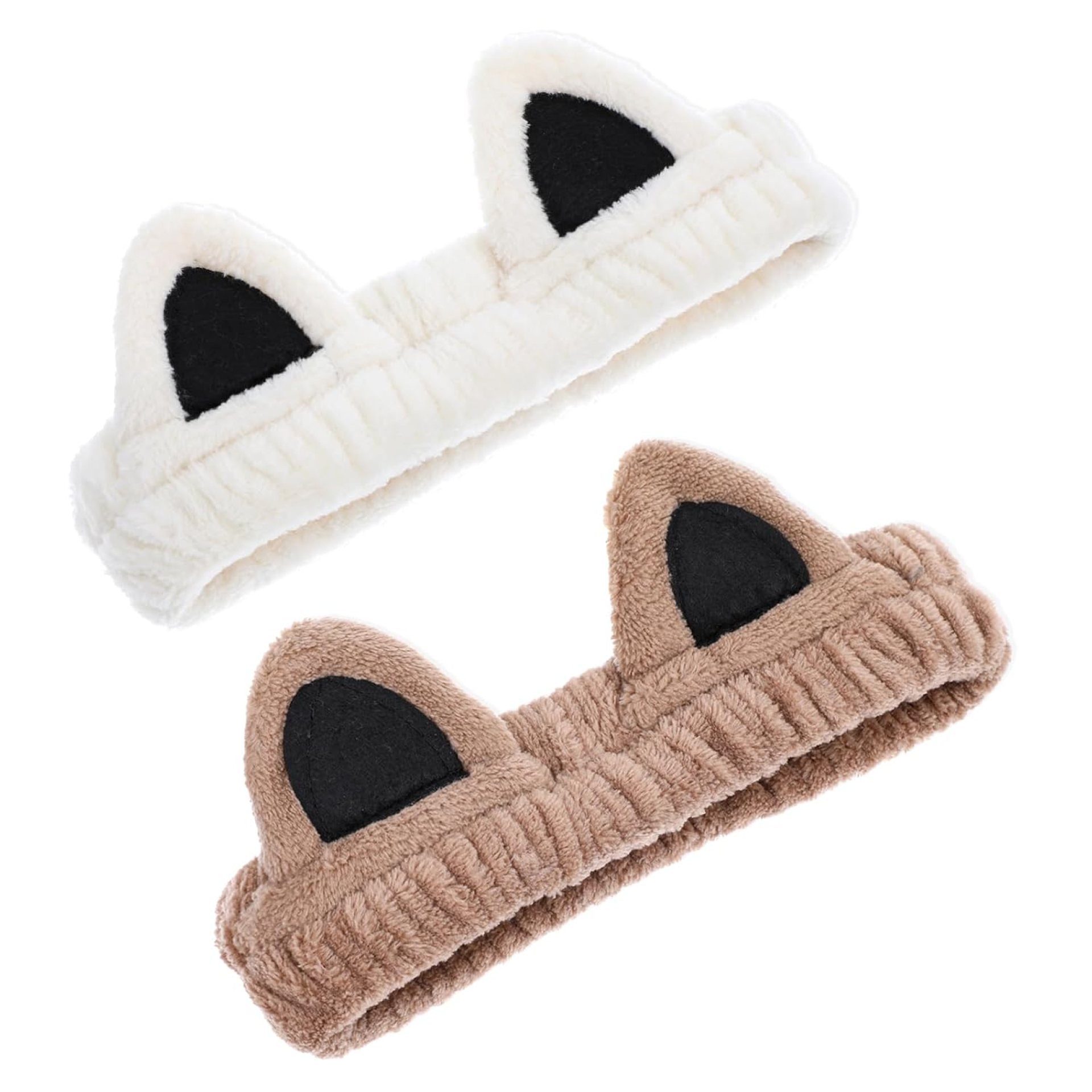 2 PCS Cat Ears Headband, Cute Spa Headbands for Washing Face Skincare Wristbands Makeup Hair Headbands for Women Girls Trendy Stuff Present Soft Coral Fleece Hair Accessories (Beige & Brown) 2 PCS Cat Ears Headband, Cute Spa Headbands for Washing Face Skincare Wristbands Makeup Hair Headbands for Women Girls Trendy Stuff Present Soft Coral Fleece Hair Accessories (Beige & Brown)