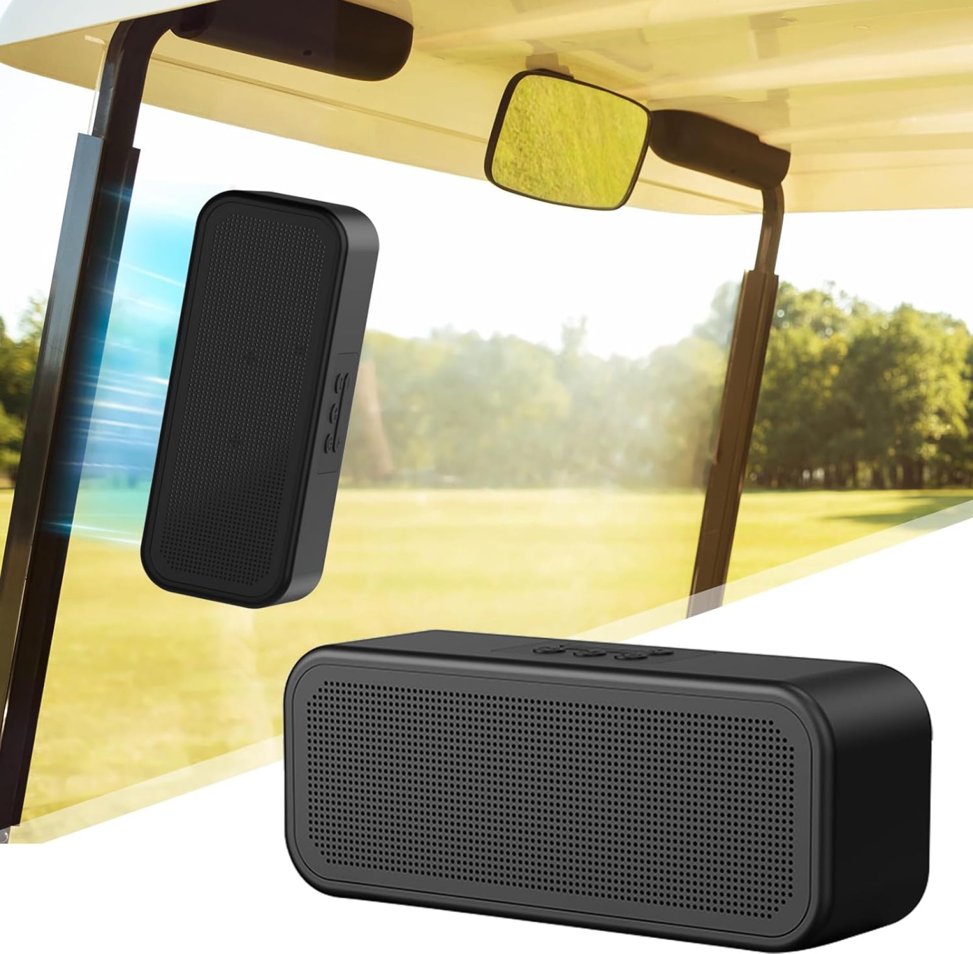 Golf Cart Speaker, Magnetic Golf Cart Speaker Bluetooth, Wireless Portable Speakers TWS Stereo Loud with Bass, IP67 Waterproof Dust-Proof Outdoor Speaker for Golf Cart EZGO, Club Cart & Yamaha Golf Cart Speaker, Magnetic Golf Cart Speaker Bluetooth, Wireless Portable Speakers TWS Stereo Loud with Bass, IP67 Waterproof Dust-Proof Outdoor Speaker for Golf Cart EZGO, Club Cart & Yamaha