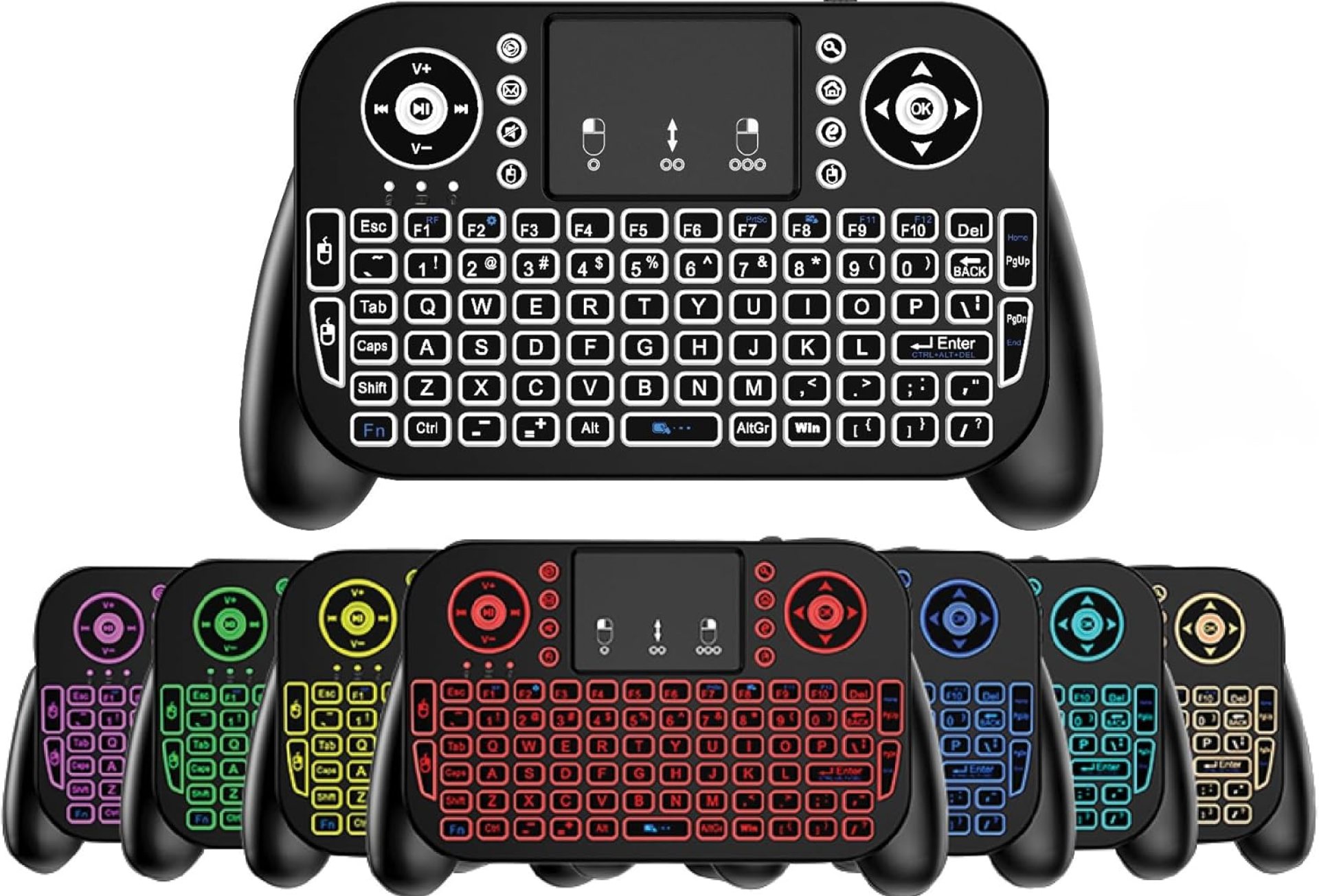 Bluetooth + 2.4GHz RF Wireless Mini Keyboard Remote Control Touchpad Mouse Combo for Android TV Box Apple Smart TV Fire Stick PC Computer Laptop Window OS HTPC Theater Raspberry Pi Tablet + Backlit Bluetooth + 2.4GHz RF Wireless Mini Keyboard Remote Control Touchpad Mouse Combo for Android TV Box Apple Smart TV Fire Stick PC Computer Laptop Window OS HTPC Theater Raspberry Pi Tablet + Backlit