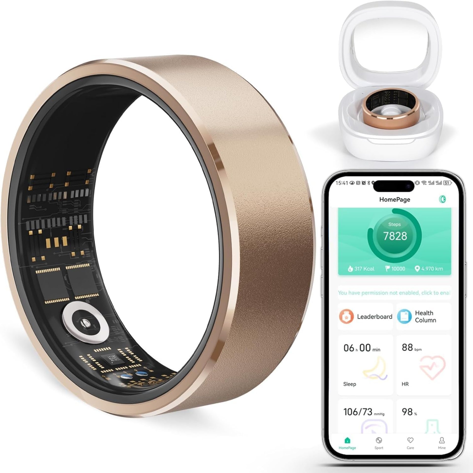 Smart Ring Health Tracker for Women Men – Fitness Sleep Blood Oxygen Monitor Steps Tracking IP68 Waterproof Family Care with No Subscription Fee Smart Ring Health Tracker for Women Men – Fitness Sleep Blood Oxygen Monitor Steps Tracking IP68 Waterproof Family Care with No Subscription Fee