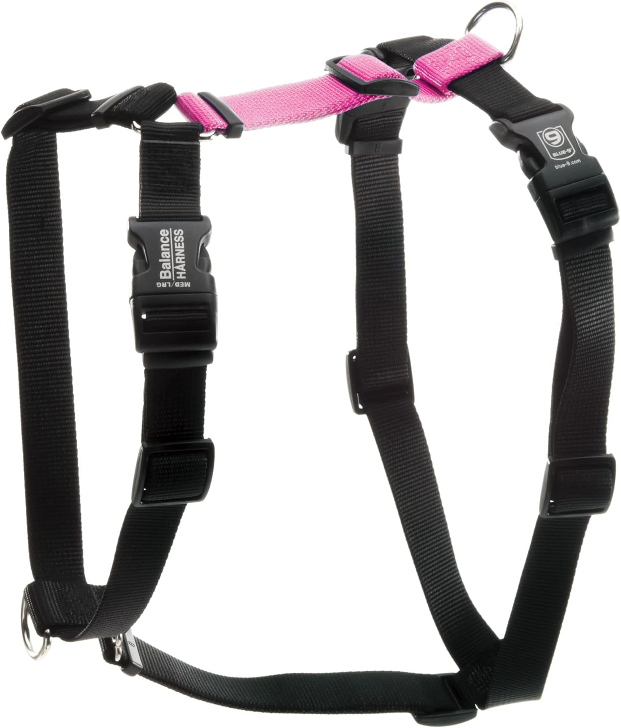 Blue-9 Buckle-Neck Balance Harness, Fully Customizable Fit No-Pull Harness, Ideal for Dog Training and Obedience, Made in The USA, Hot Pink, Medium/Large Blue-9 Buckle-Neck Balance Harness, Fully Customizable Fit No-Pull Harness, Ideal for Dog Training and Obedience, Made in The USA, Hot Pink, Medium/Large
