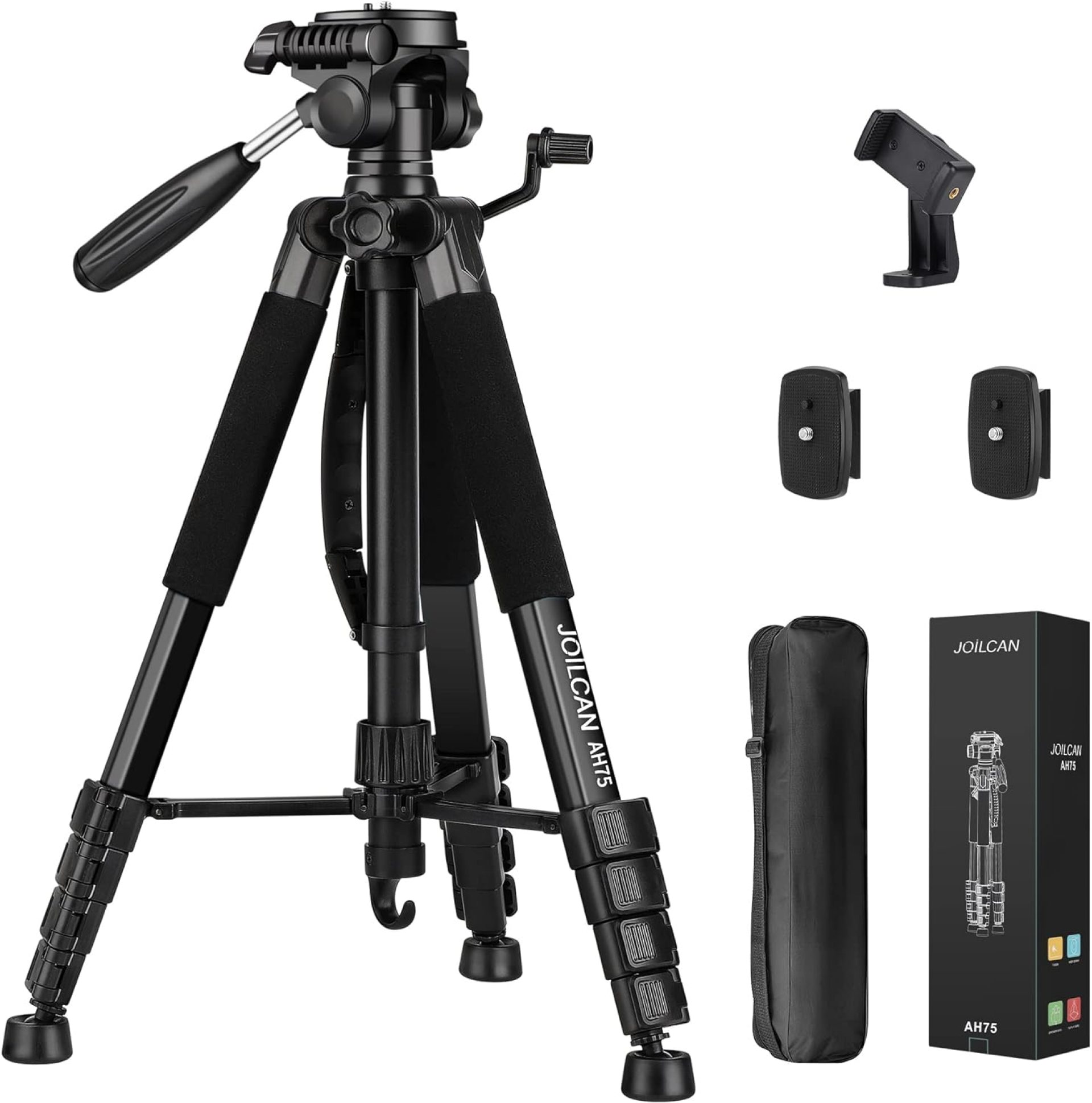 JOILCAN Tripod Camera Tripods, 74″ Tripod for Camera Phone Video Recording, Heavy Duty Camera Tripod Stand, Professional Travel DSLR Tripods Compatible with Canon iPhone, Max Load 15 LB JOILCAN Tripod Camera Tripods, 74″ Tripod for Camera Phone Video Recording, Heavy Duty Camera Tripod Stand, Professional Travel DSLR Tripods Compatible with Canon iPhone, Max Load 15 LB