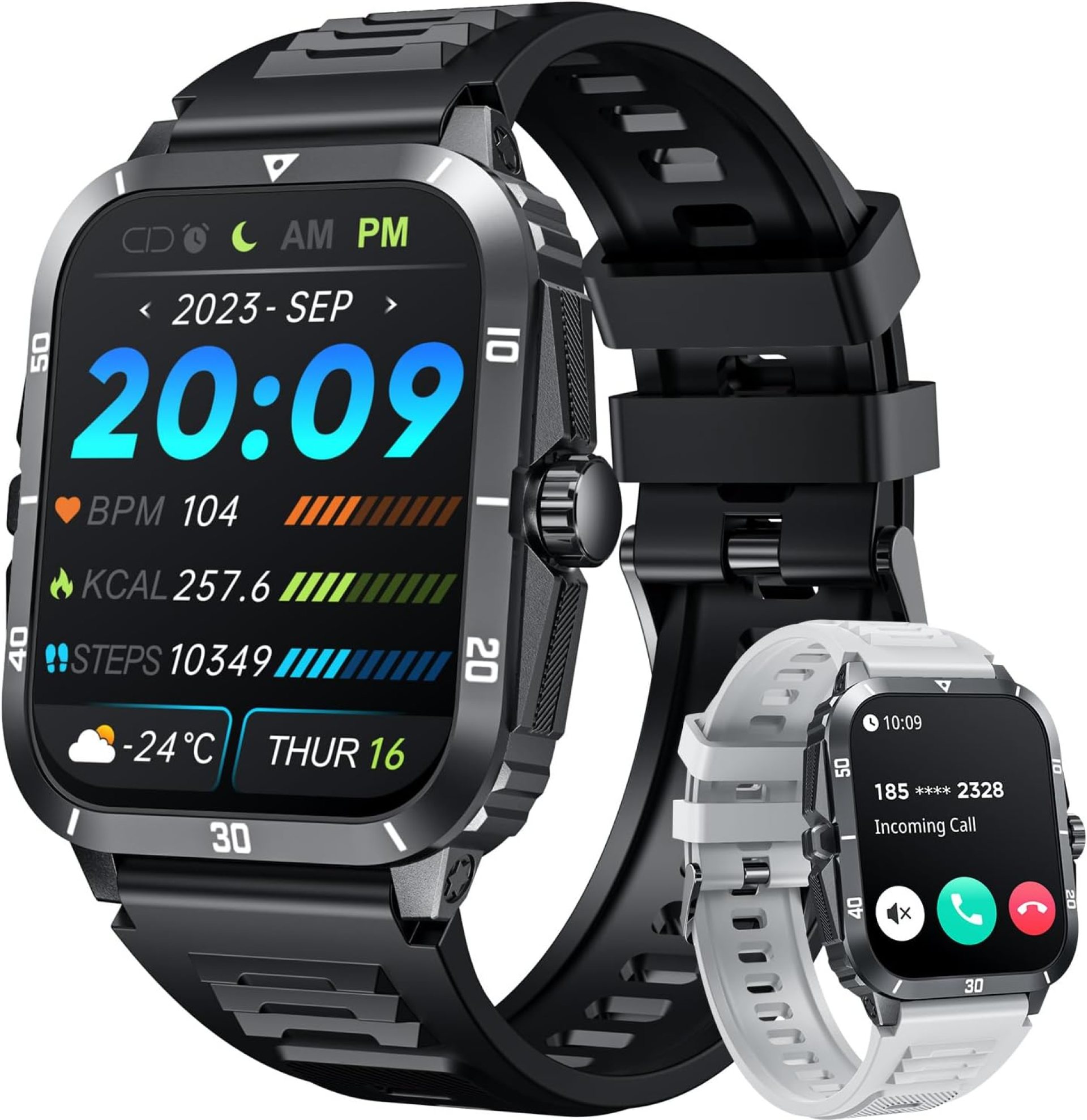 Smartwatch for Men Fitness Smart Watch: 2.0 inch Wrist Watch with Bluetooth Call Answer – Android iOS Compatible Military 3ATM Waterproof 100+ Sports Digital Activity Tracker Heart Rate Sleep Monitor Smartwatch for Men Fitness Smart Watch: 2.0 inch Wrist Watch with Bluetooth Call Answer – Android iOS Compatible Military 3ATM Waterproof 100+ Sports Digital Activity Tracker Heart Rate Sleep Monitor