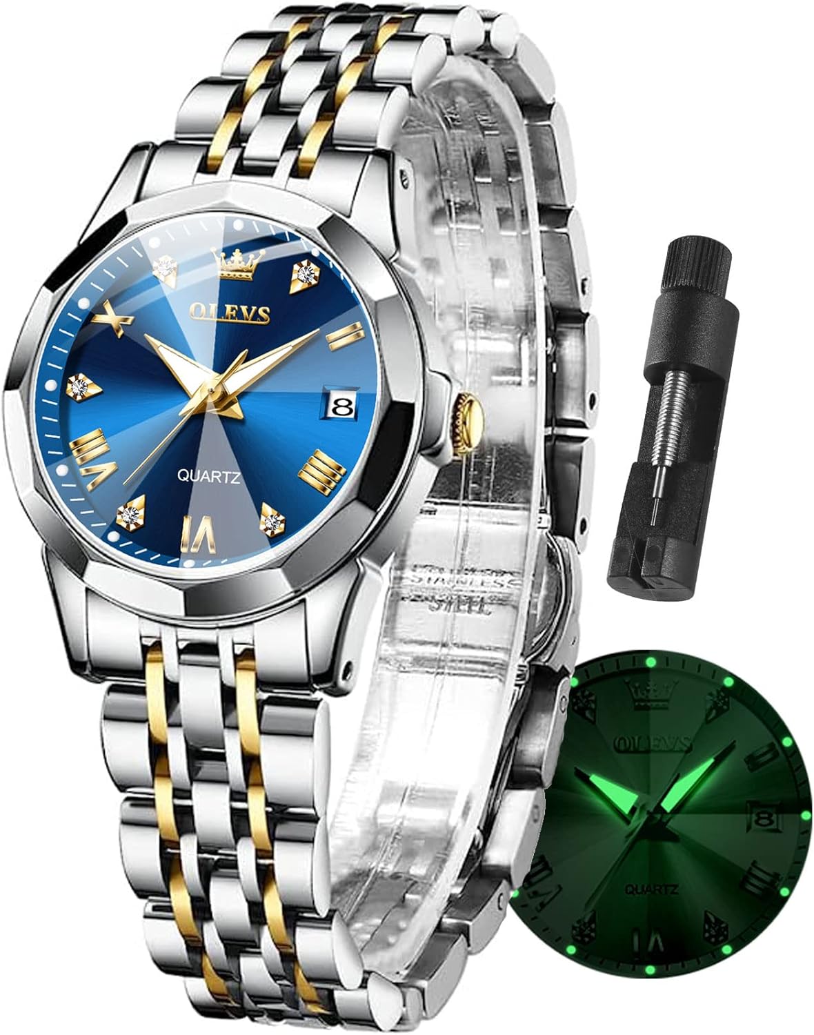 OLEVS Watches Women with Date Silver Stainless Steel Luxury Ladies Watches with Small Writs Diamond Watches for Women Waterproof Elegant Dress Quartz Analog Women’s Wrist Watches Reloj de Mujer OLEVS Watches Women with Date Silver Stainless Steel Luxury Ladies Watches with Small Writs Diamond Watches for Women Waterproof Elegant Dress Quartz Analog Women’s Wrist Watches Reloj de Mujer