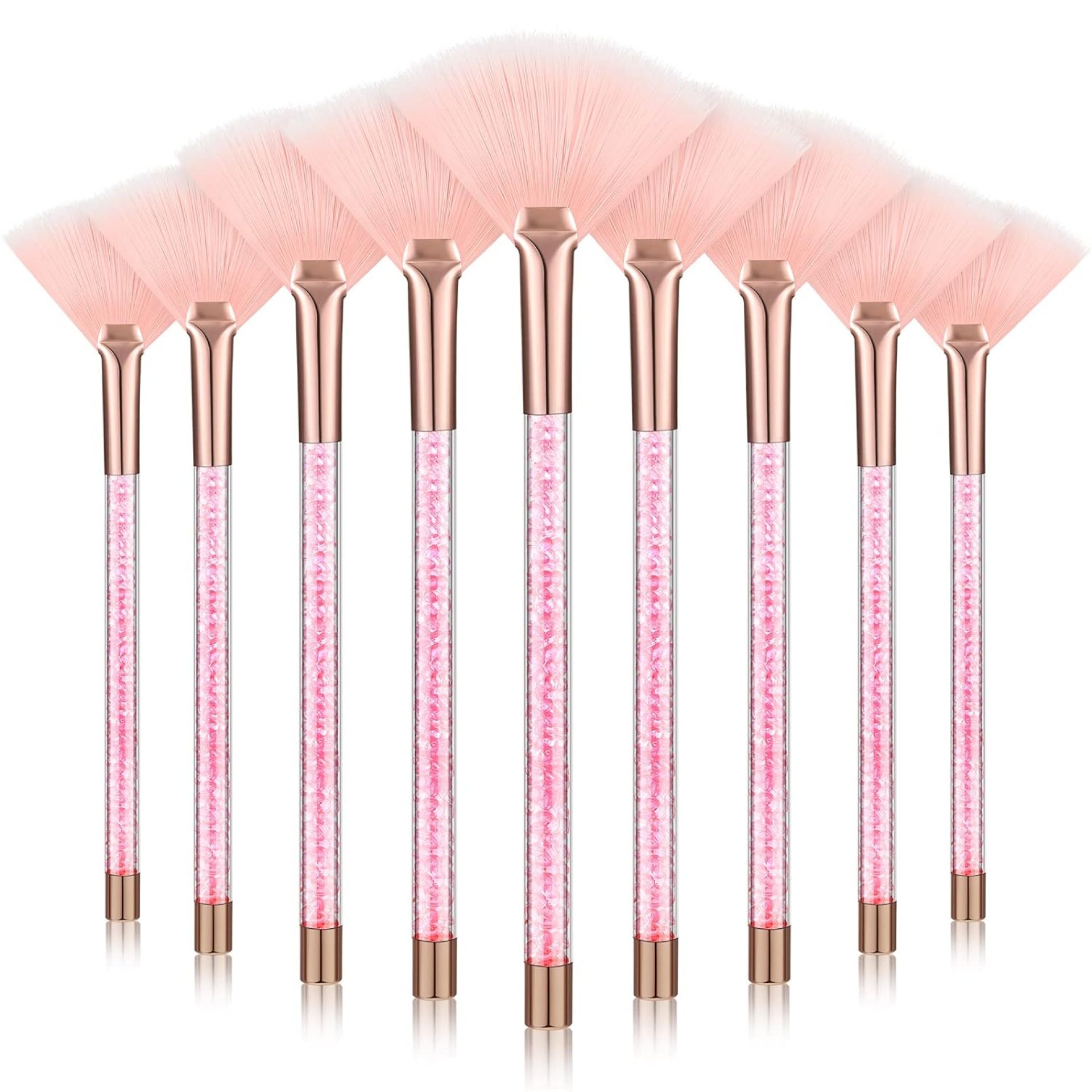9 Pieces Facial Fan Mask Brushes, Soft Facial Applicator Brushes Tools for Peel Glycolic Makeup for Mud Cream(Pink) 9 Pieces Facial Fan Mask Brushes, Soft Facial Applicator Brushes Tools for Peel Glycolic Makeup for Mud Cream(Pink)