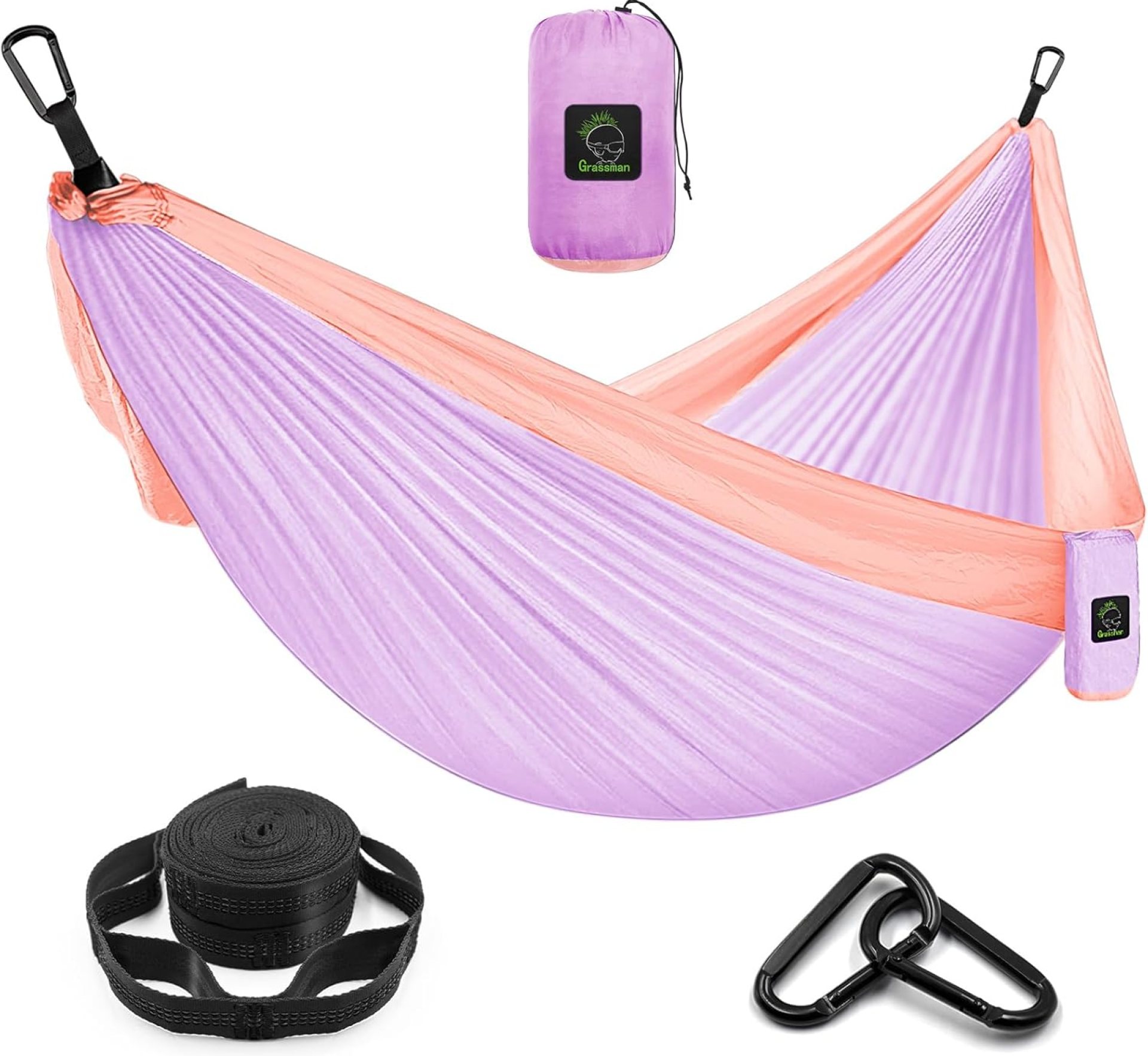 Grassman Camping Hammock Double & Single Portable Hammock with Tree Straps, Lightweight Nylon Parachute Hammocks Camping Accessories Gear for Indoor Outdoor Backpacking, Travel, Hiking, Beach Grassman Camping Hammock Double & Single Portable Hammock with Tree Straps, Lightweight Nylon Parachute Hammocks Camping Accessories Gear for Indoor Outdoor Backpacking, Travel, Hiking, Beach
