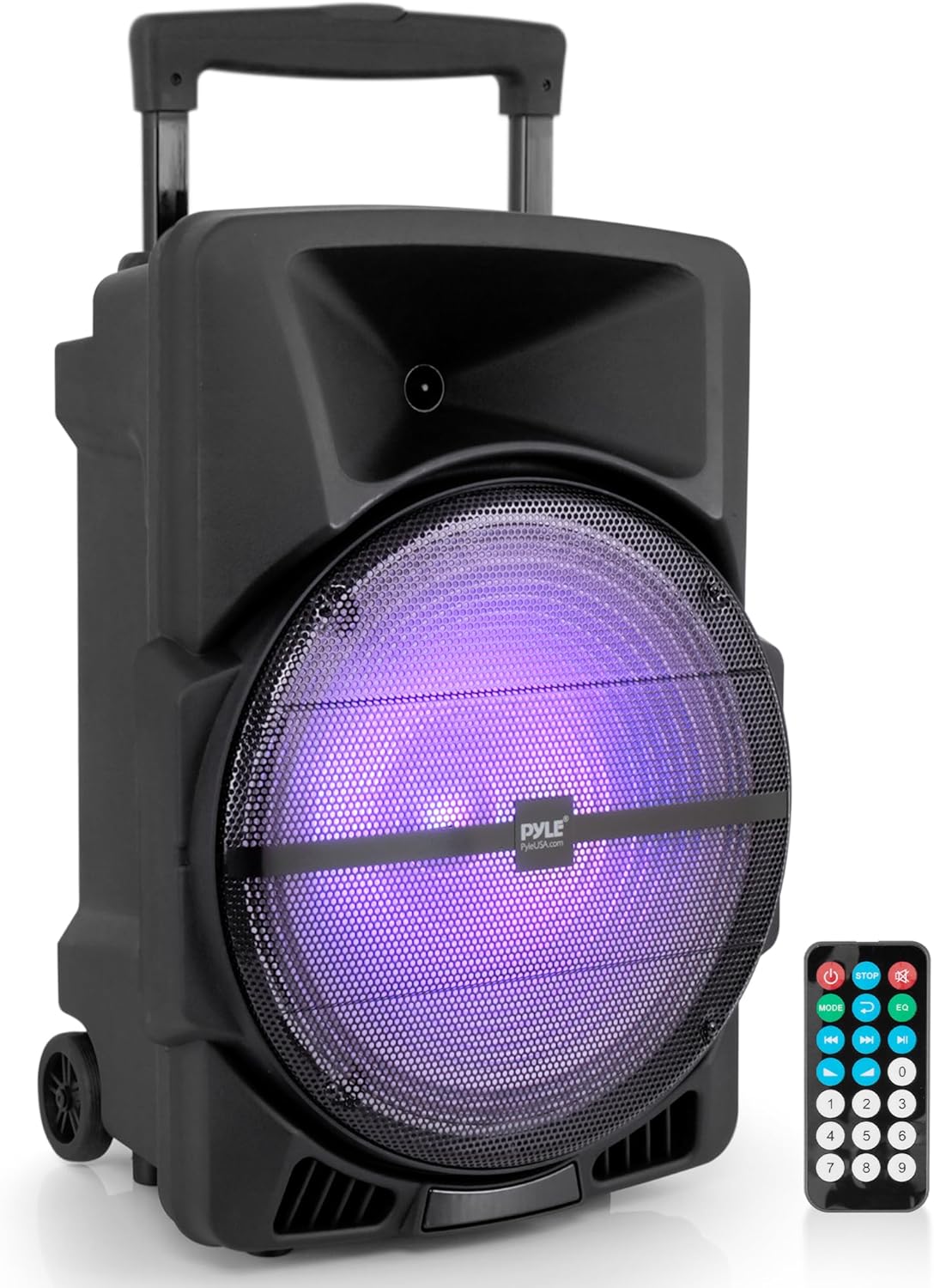 Pyle Wireless Portable PA Speaker System -1200W High Powered Bluetooth Compatible Indoor&Outdoor DJ Sound Stereo Loudspeaker wITH USB MP3 AUX 3.5mm Input, Flashing Party Light & FM Radio -PPHP1544B Pyle Wireless Portable PA Speaker System -1200W High Powered Bluetooth Compatible Indoor&Outdoor DJ Sound Stereo Loudspeaker wITH USB MP3 AUX 3.5mm Input, Flashing Party Light & FM Radio -PPHP1544B