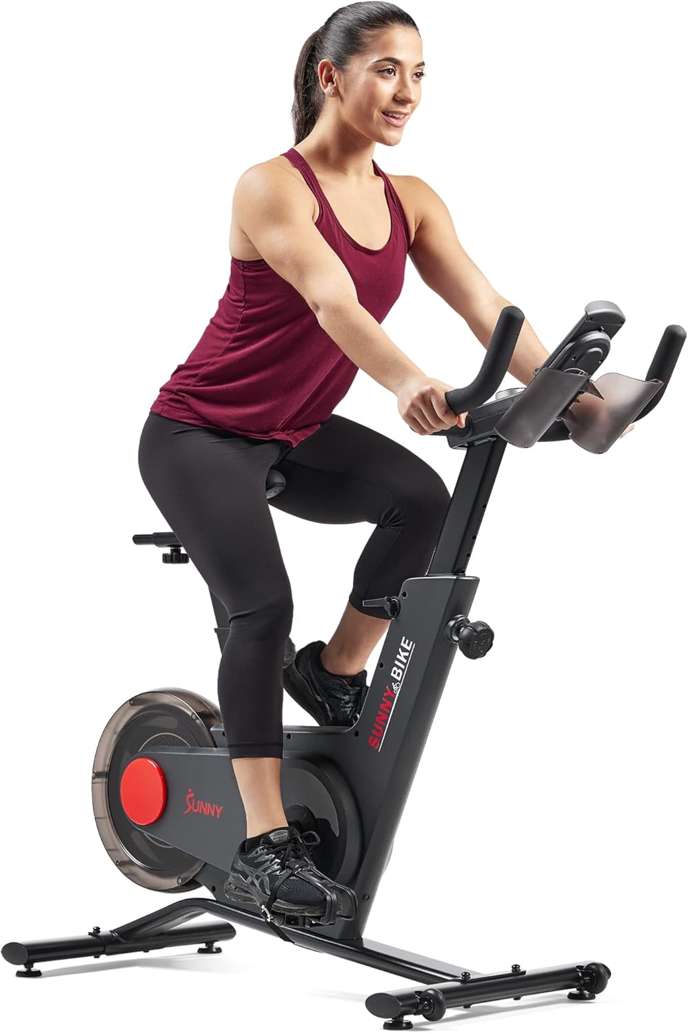 Sunny Health & Fitness Indoor Intensive Cycling Exercise Bike, Adjustable Cardio Training Exerciser w/Emergency Brake for Home, Optional Free SunnyFit App Bluetooth Link + Electromagnetic Resistance Sunny Health & Fitness Indoor Intensive Cycling Exercise Bike, Adjustable Cardio Training Exerciser w/Emergency Brake for Home, Optional Free SunnyFit App Bluetooth Link + Electromagnetic Resistance