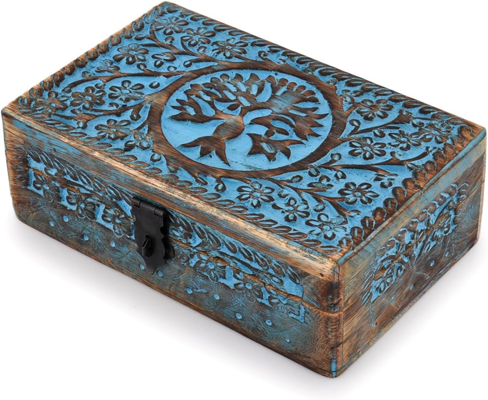 |Wooden Jewelry Box, Tarot Box, Celestial Home Decor, Witch Box, Tree of Life, Trinket Box |Size- 8″ x 5″ x 2.5″,| Decorative Storage Bin |Wooden Jewelry Box, Tarot Box, Celestial Home Decor, Witch Box, Tree of Life, Trinket Box |Size- 8″ x 5″ x 2.5″,| Decorative Storage Bin