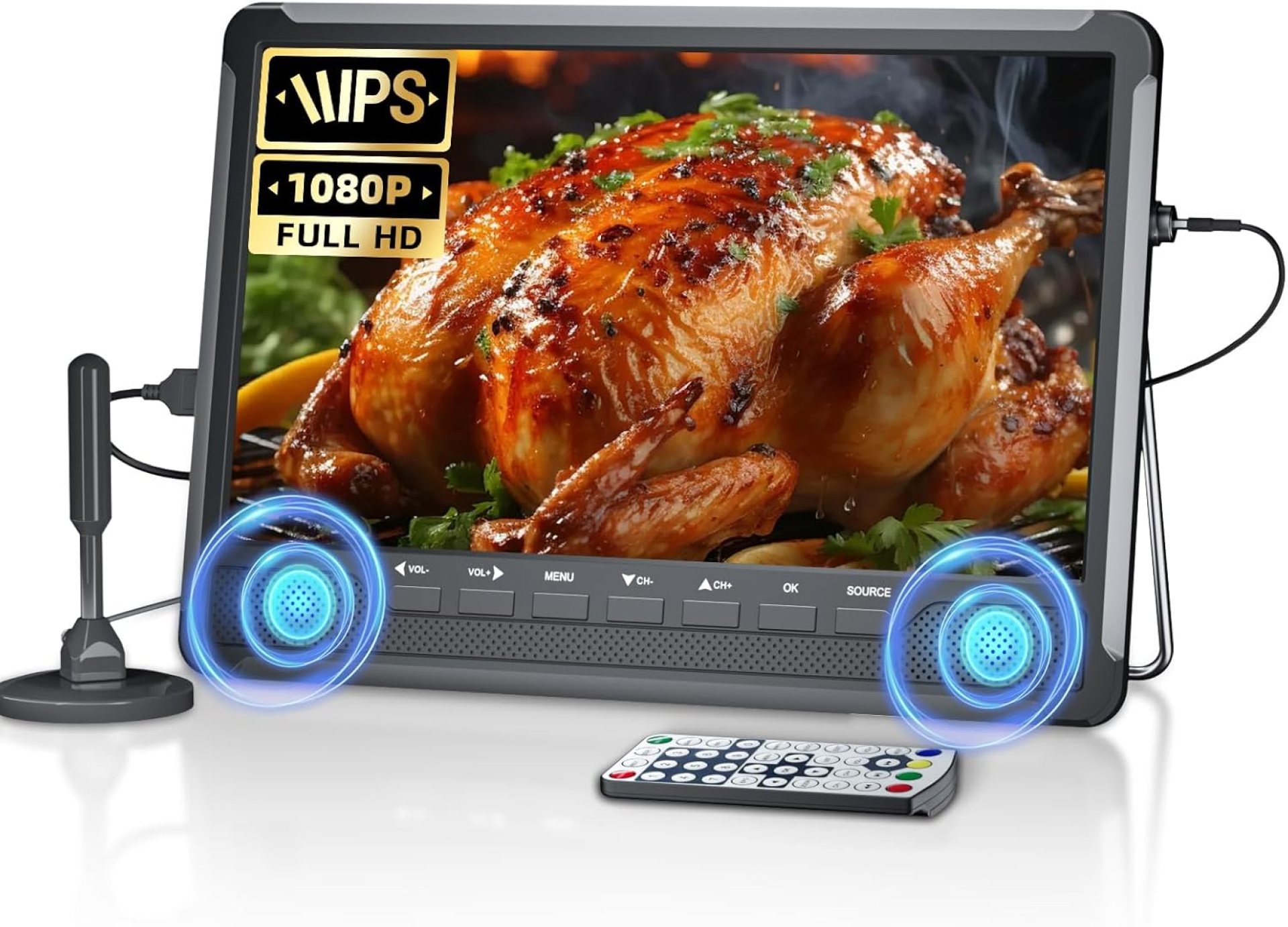 Desobry 10.5″ Small Flat Screen TV, Mini TV Support 178° Viewing Angle, Portable TV with Antenna ATSC Tuner, Dual Speaker and HDMI/USB/RCA Port, Battery Operated TV for Kitchen Camping Car Desobry 10.5″ Small Flat Screen TV, Mini TV Support 178° Viewing Angle, Portable TV with Antenna ATSC Tuner, Dual Speaker and HDMI/USB/RCA Port, Battery Operated TV for Kitchen Camping Car
