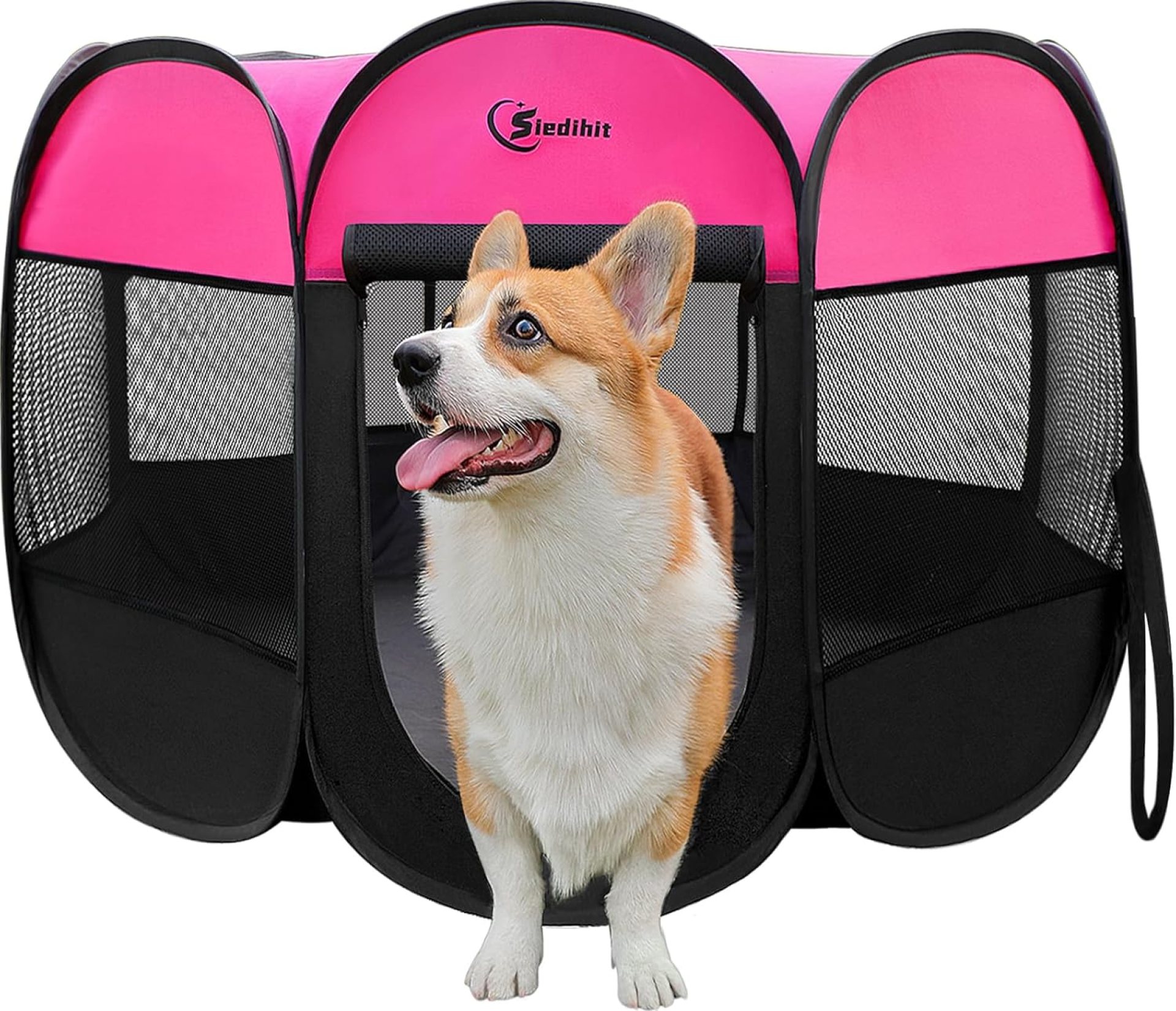 Dog Playpen, Puppy Pet Playpen Indoor for Small Dogs Tent Crates Cage Indoor/Outdoor, Portable Pop Up Dog Kennel Playpen with Carrying Case for Dogs/Cats/Rabbits, Removable Zipper Top, Hot Pink Dog Playpen, Puppy Pet Playpen Indoor for Small Dogs Tent Crates Cage Indoor/Outdoor, Portable Pop Up Dog Kennel Playpen with Carrying Case for Dogs/Cats/Rabbits, Removable Zipper Top, Hot Pink