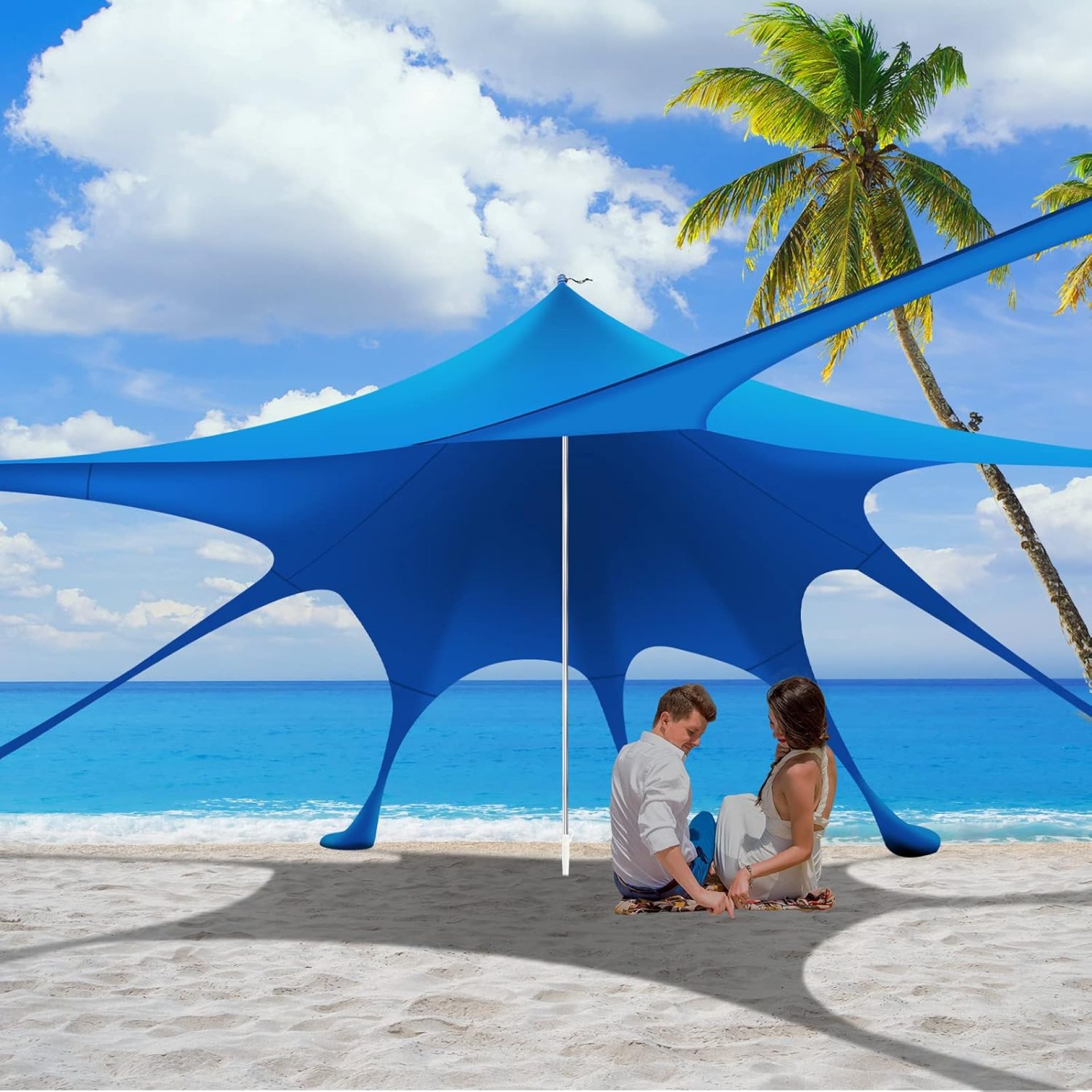 Beach Tent Canopy Pop Up Shade Sun Shelter 10x10ft Portable Family Sunshade UPF50+ with 8 Sandbags-2 Sand Shovel-Easy Foldable Pole-Pole Anchor-Ground Pegs-Carrying Bag for Outdoor Camping Beach Tent Canopy Pop Up Shade Sun Shelter 10x10ft Portable Family Sunshade UPF50+ with 8 Sandbags-2 Sand Shovel-Easy Foldable Pole-Pole Anchor-Ground Pegs-Carrying Bag for Outdoor Camping