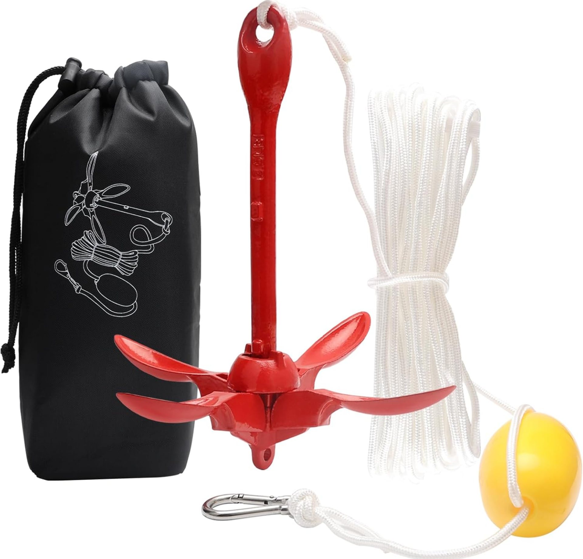 Kayak Anchor Boat Anchor for Kayaks, Canoes, SUP Paddle Boards & Jet Skis, Folding Anchor with 40ft Anchor Tow Rope and Carrying Bag Kayak Anchor Boat Anchor for Kayaks, Canoes, SUP Paddle Boards & Jet Skis, Folding Anchor with 40ft Anchor Tow Rope and Carrying Bag