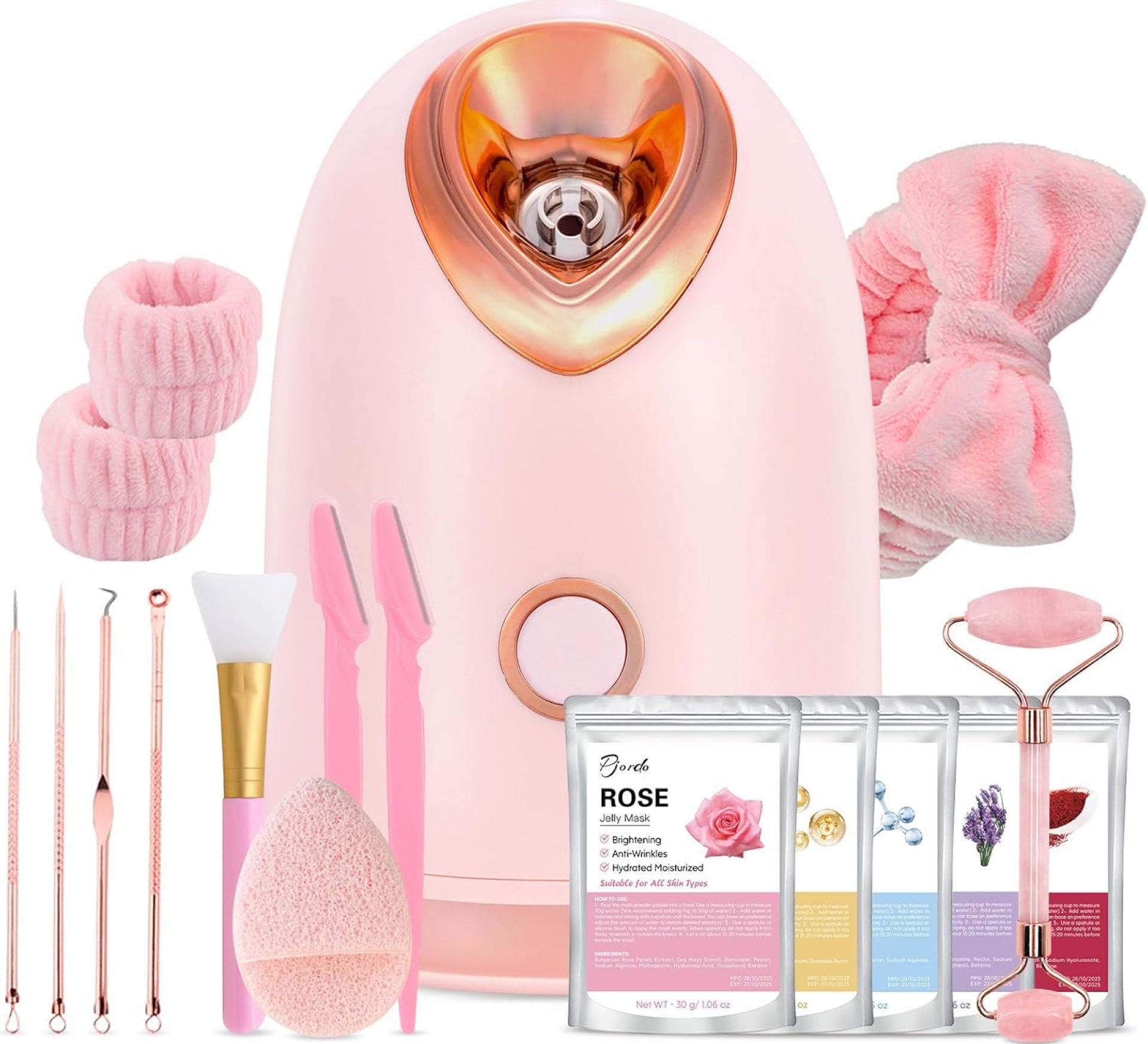 Facial Steamer Spa Kit with 17 Skin Care Tools, Nano Ionic Face Steamer for Deep Cleaning Unclogs Pores, Warm Mist Humidifier Steamer for Face Home Sauna SPA, Self Care Gifts for Women Facial Steamer Spa Kit with 17 Skin Care Tools, Nano Ionic Face Steamer for Deep Cleaning Unclogs Pores, Warm Mist Humidifier Steamer for Face Home Sauna SPA, Self Care Gifts for Women