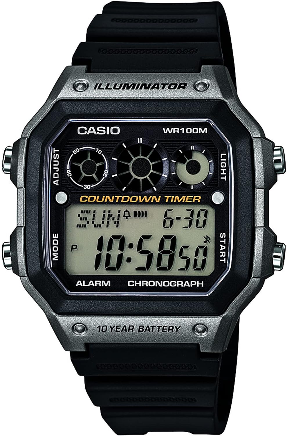 Casio AE-1300WH Series | Watches for Men | Digital Watch | Black | 1/100 SEC Stopwatch | 9 Interval Timers | LED Light | 100M WR | Multi Alarm | Calendar | World Time | 12/24 Hour Format | 10 Yr Batt Casio AE-1300WH Series | Watches for Men | Digital Watch | Black | 1/100 SEC Stopwatch | 9 Interval Timers | LED Light | 100M WR | Multi Alarm | Calendar | World Time | 12/24 Hour Format | 10 Yr Batt