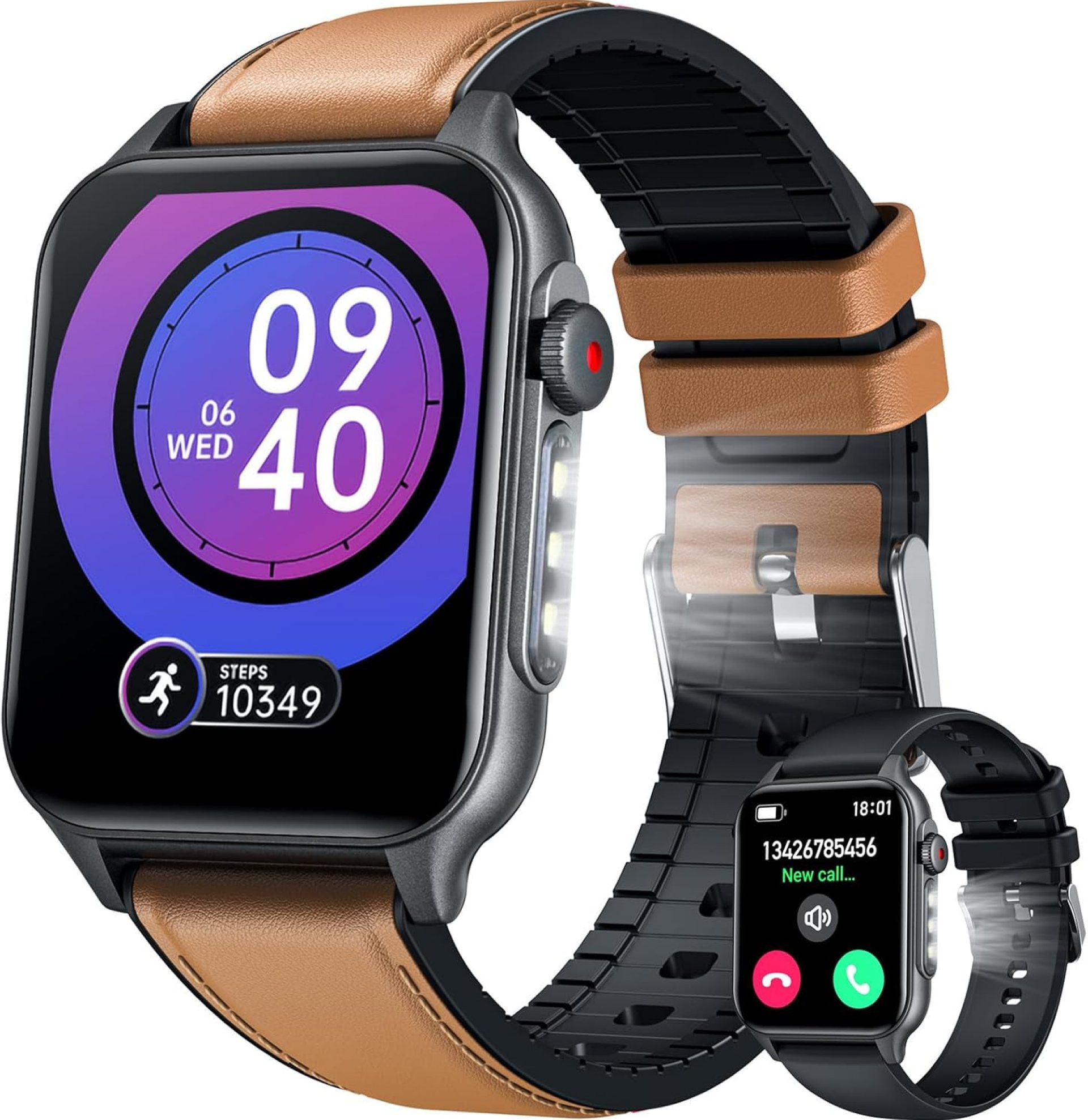 Smart Watch for Men Fitness Tracker: 1.96″ Military Smartwatches with Bluetooth Call Three Lights Flashlight Watch Compatible Android iOS Phone 100+ Outdoor Sports Modes Pedometer Heart Rate Monitor Smart Watch for Men Fitness Tracker: 1.96″ Military Smartwatches with Bluetooth Call Three Lights Flashlight Watch Compatible Android iOS Phone 100+ Outdoor Sports Modes Pedometer Heart Rate Monitor